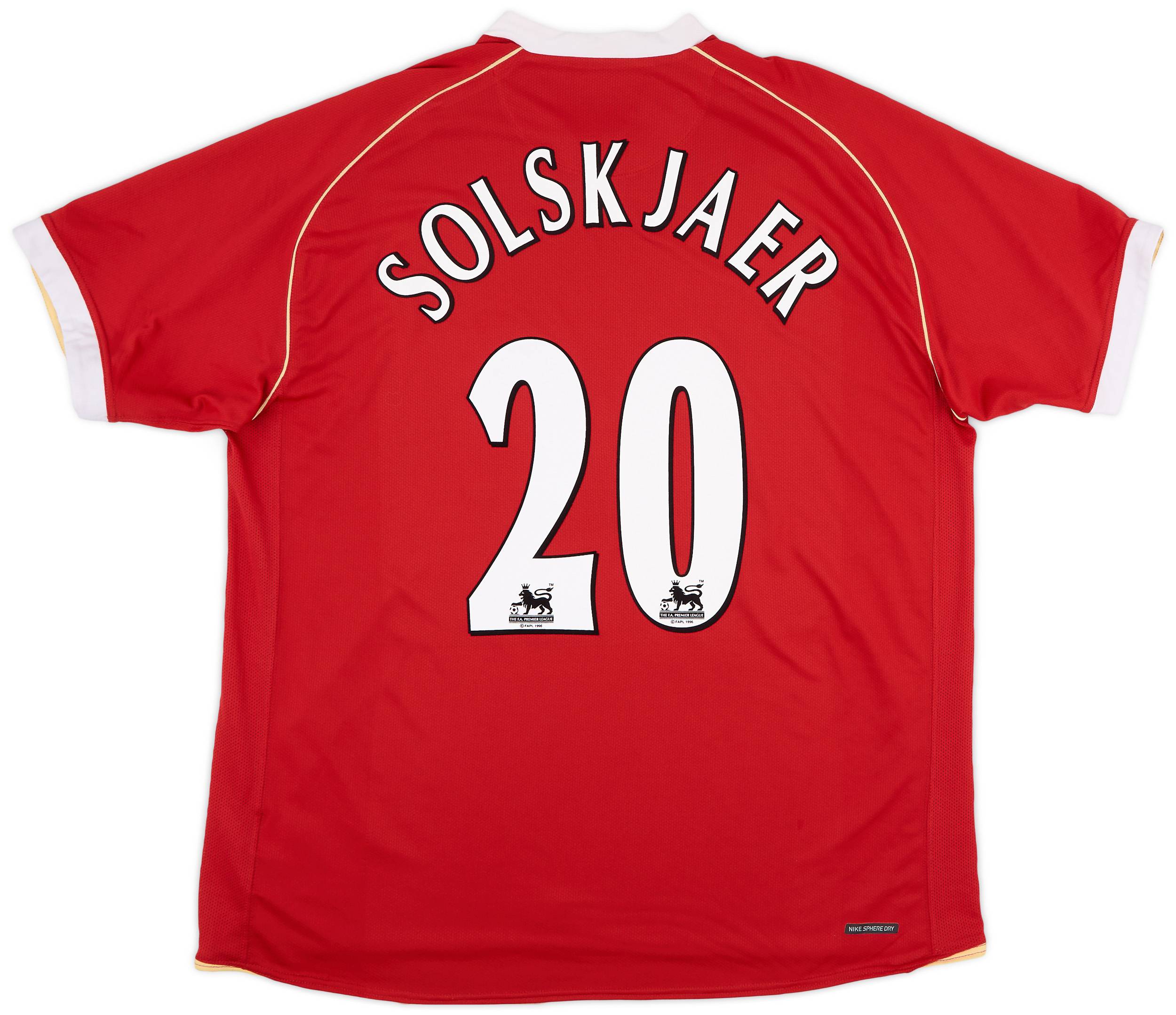 2006-07 Manchester United Home Shirt Solskjaer #20 - 9/10 - (XXL)