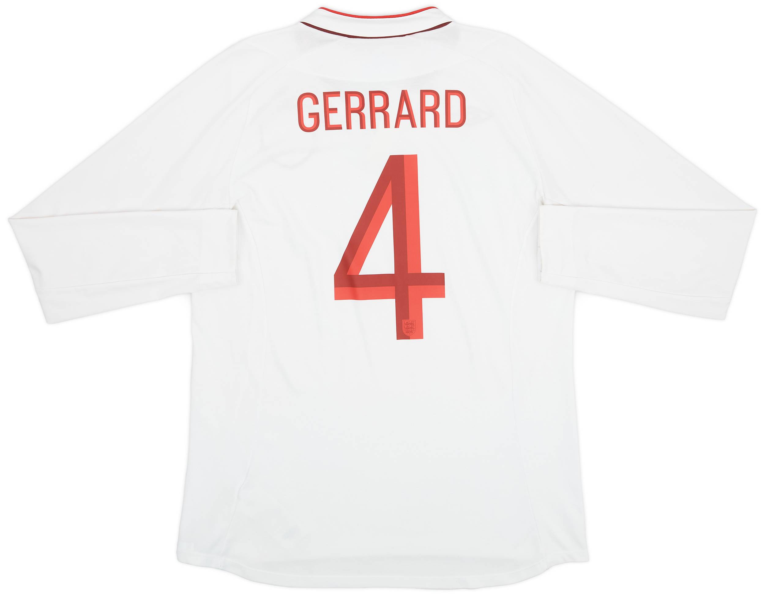 2012-13 England Home L/S Shirt Gerrard #4 - 6/10 - (M)