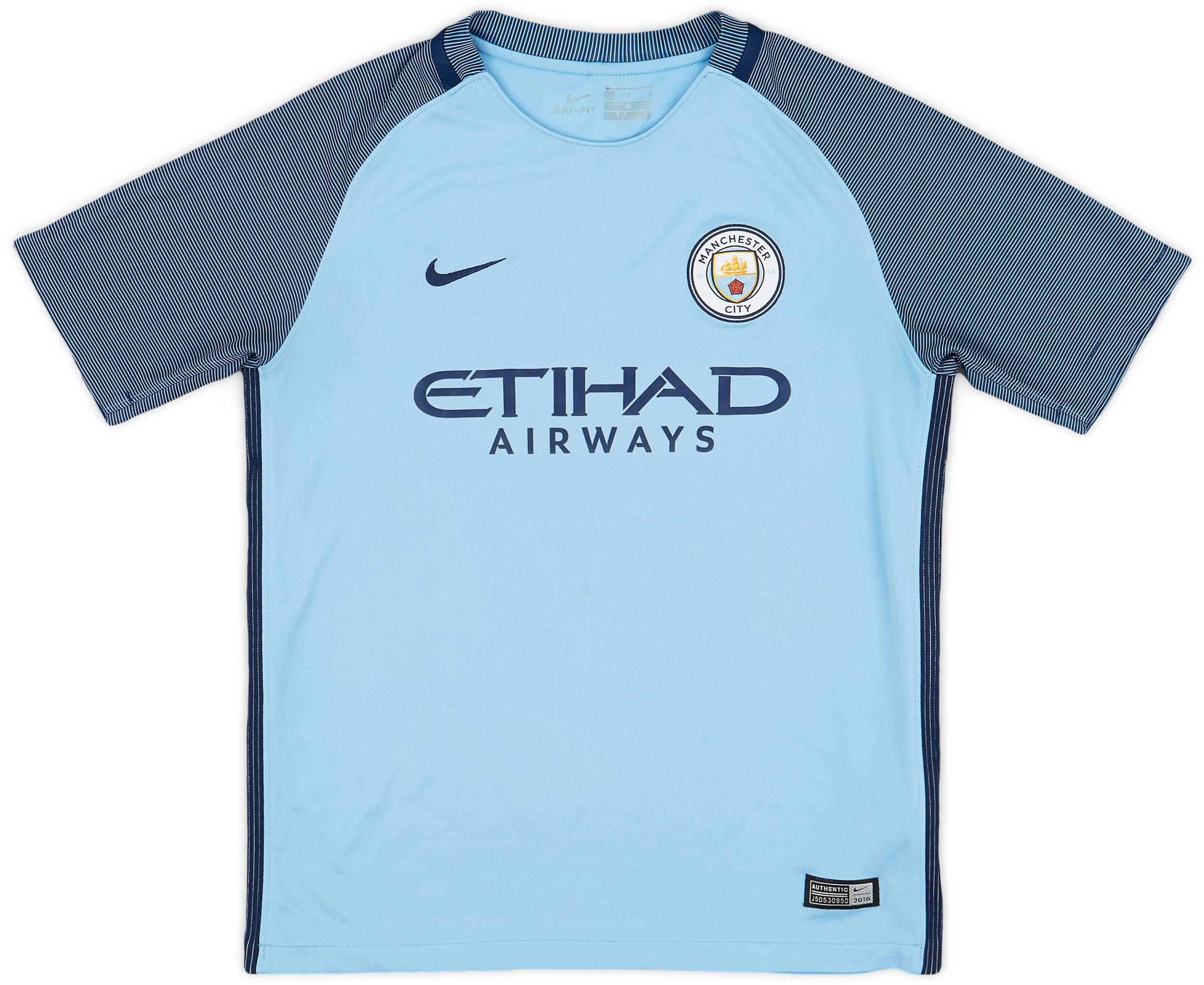2016-17 Manchester City Home Shirt - 7/10 - (L.Boys)