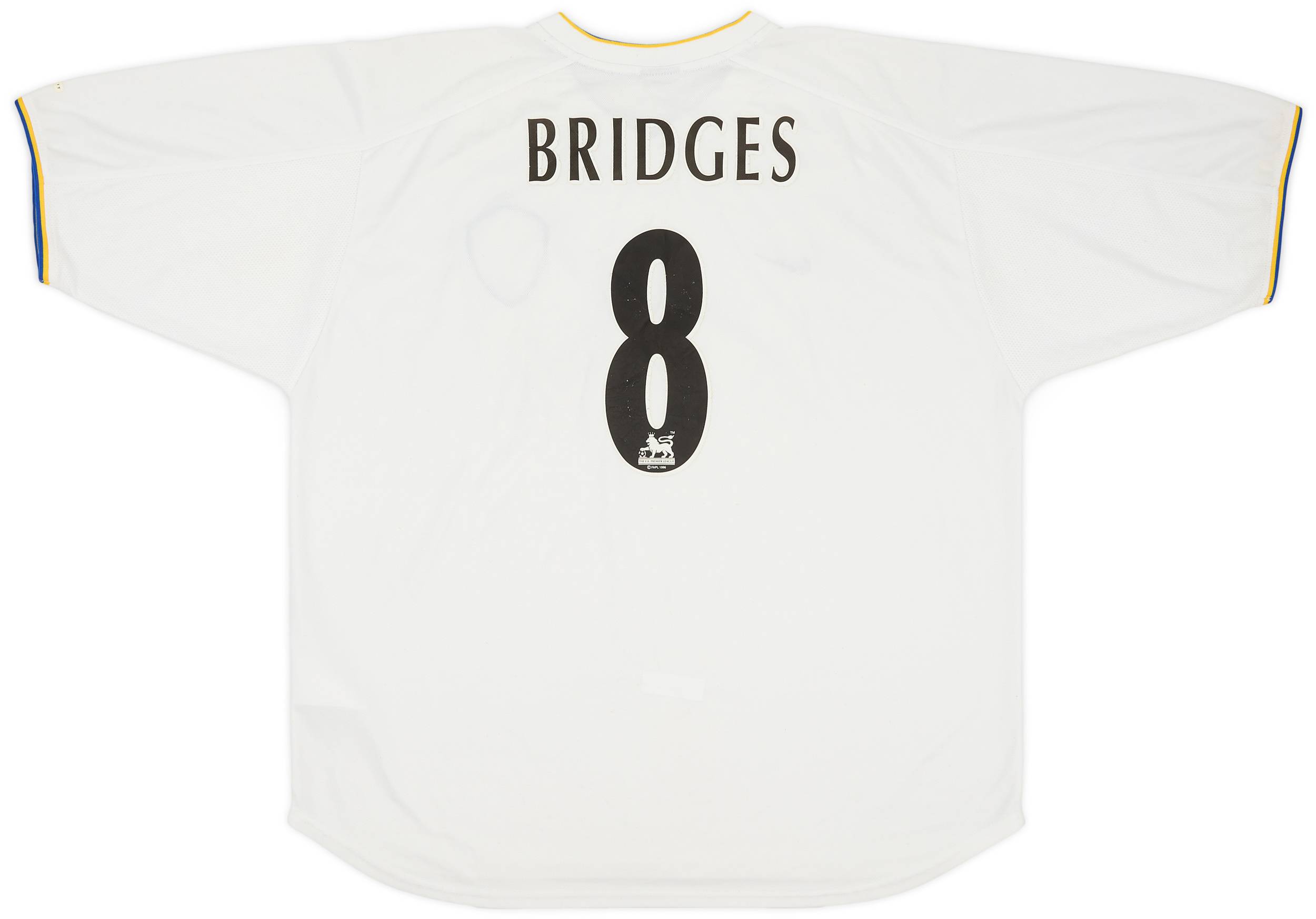 2000-02 Leeds United Home Shirt Bridges #8 - 5/10 - (XL)