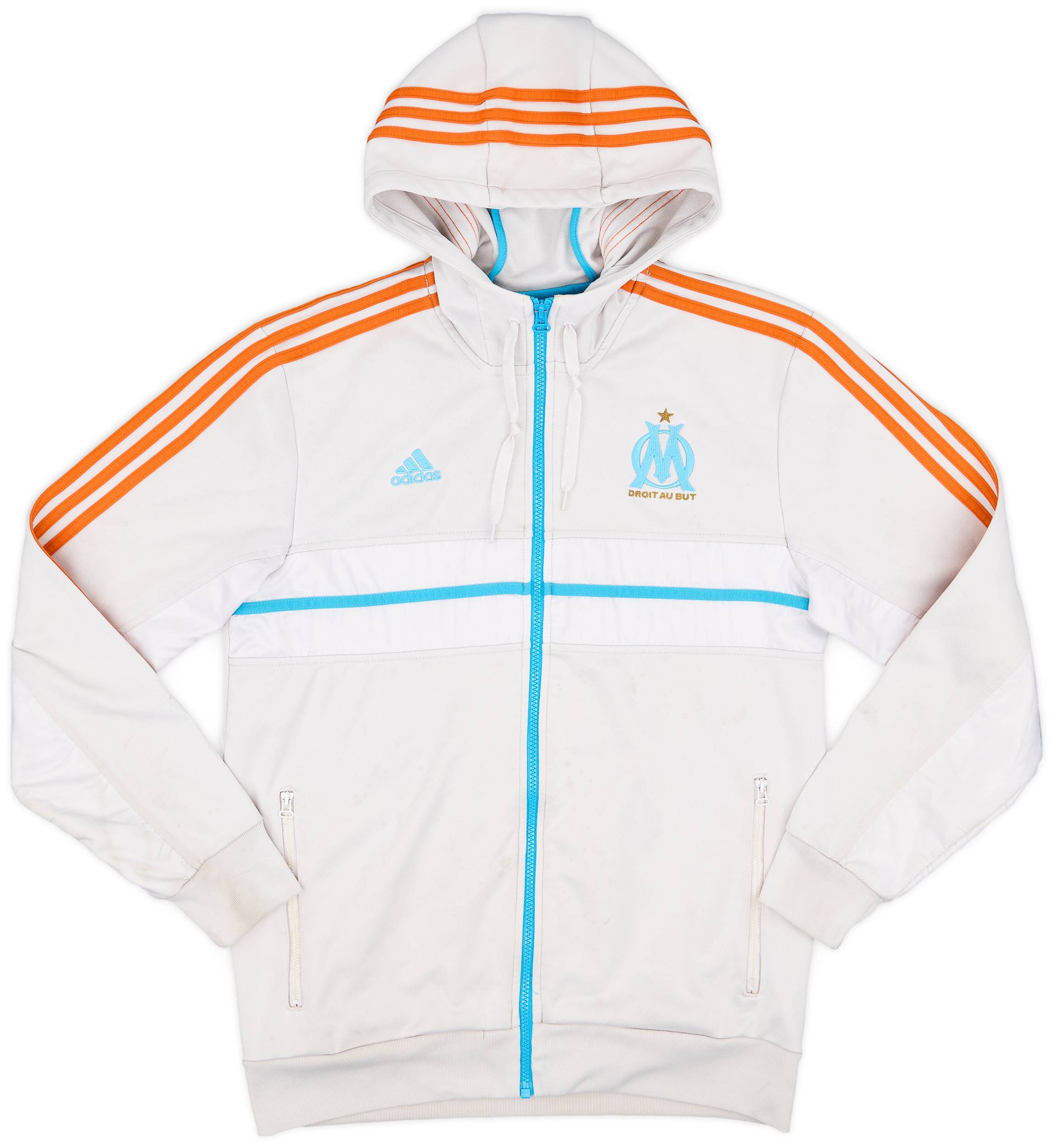 2012-13 Olympique Marseille adidas Hooded Track Jacket - 4/10 - (M)