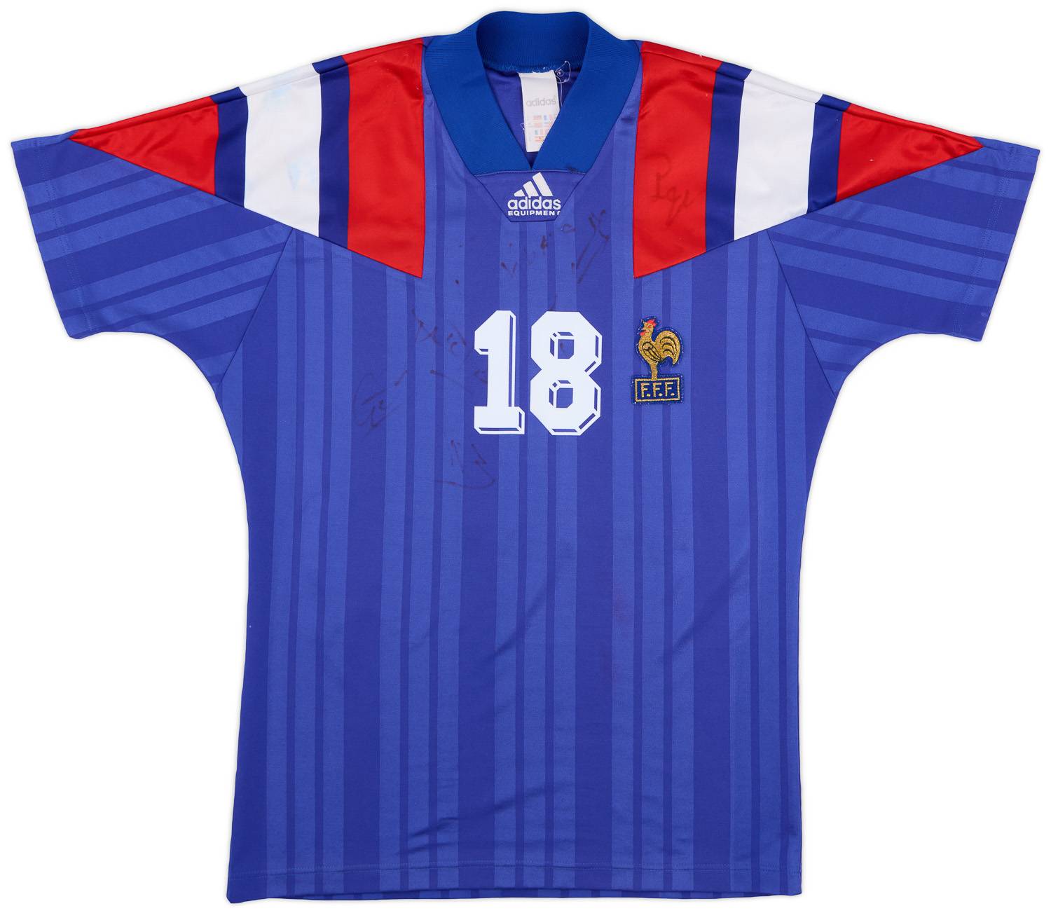 1992-94 France Home Shirt Cantona #18 - 7/10 - (S)