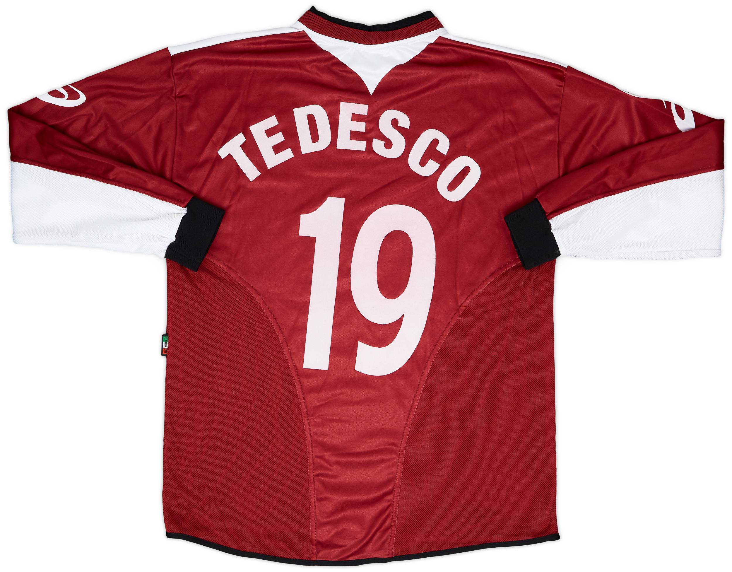 2004-05 Reggina Match Worn Home Shirt Tedesco #19