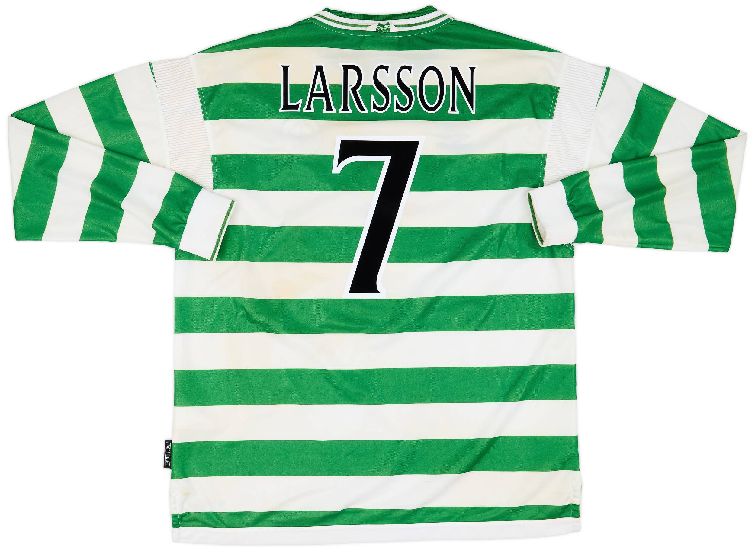 1999-01 Celtic Home L/S Shirt Larsson #7 - 7/10 - (XXL)