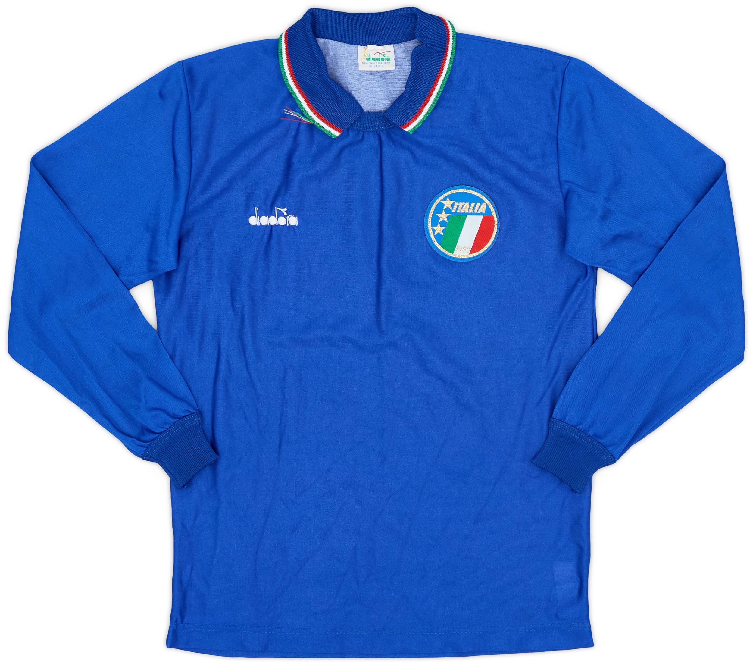 1986-90 Italy Home L/S Shirt - 9/10 - (L.Boys)