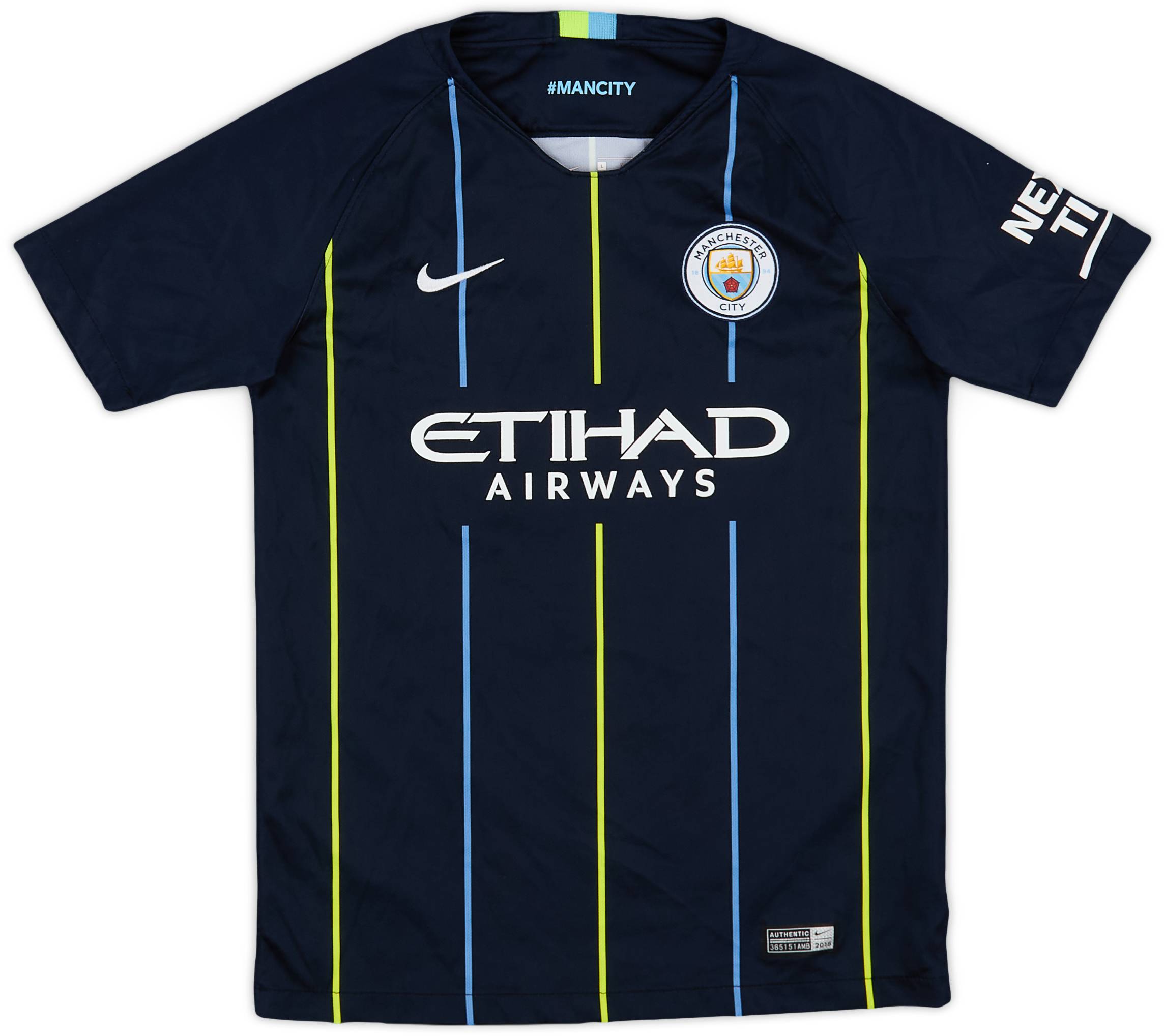 2018-19 Manchester City Away Shirt - 9/10 - (L.Boys)