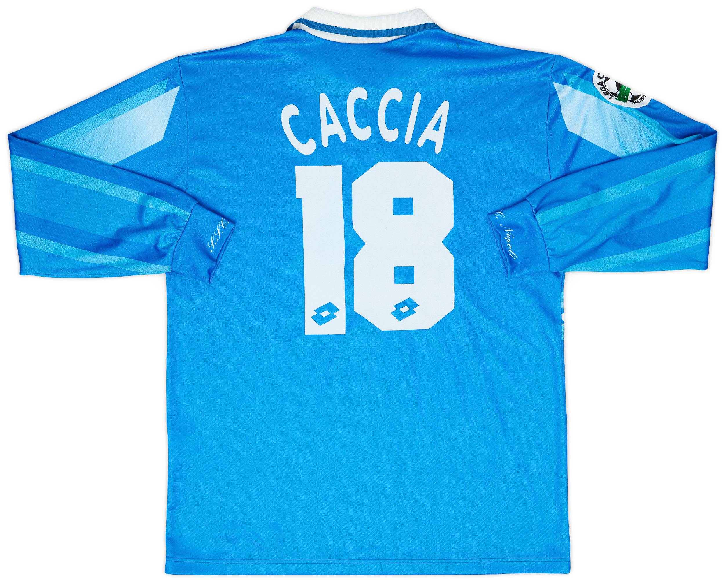 1996-97 Napoli Match Worn Home L/S Shirt Caccia #18