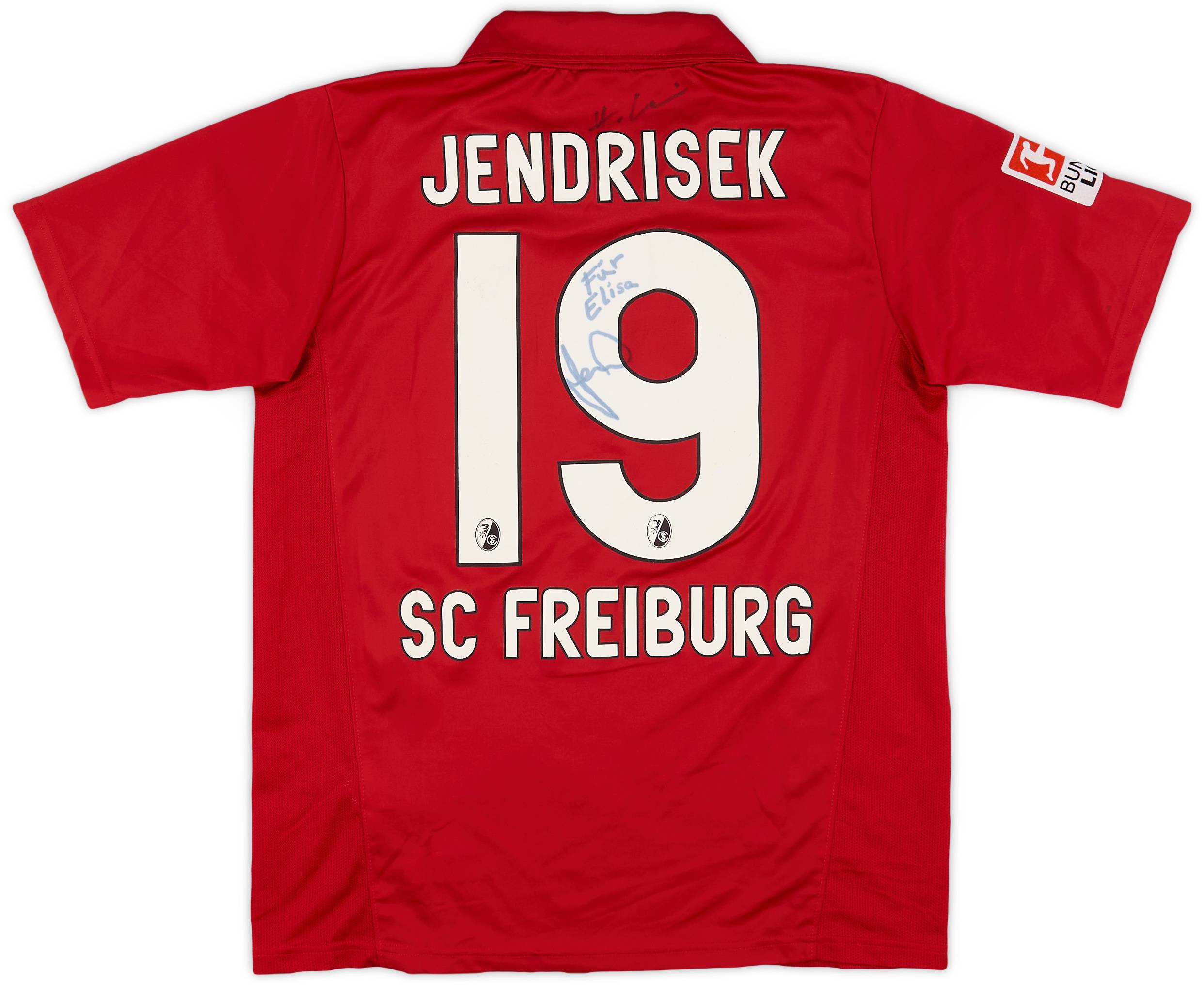 2010-11 Freiburg Match Issue Signed Home Shirt Jendrisek #19