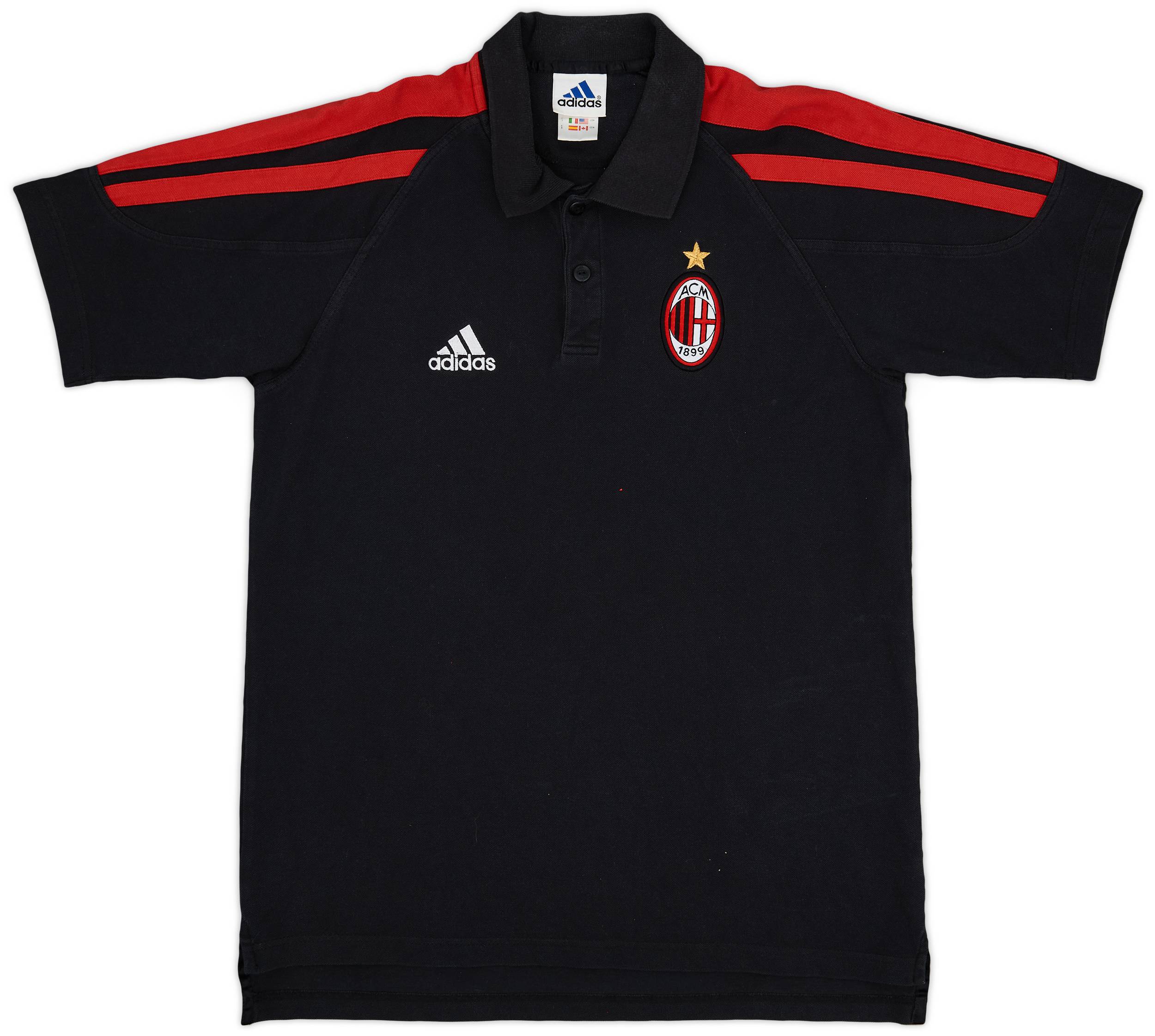 2001-02 AC Milan adidas Polo Shirt - 8/10 - (L)