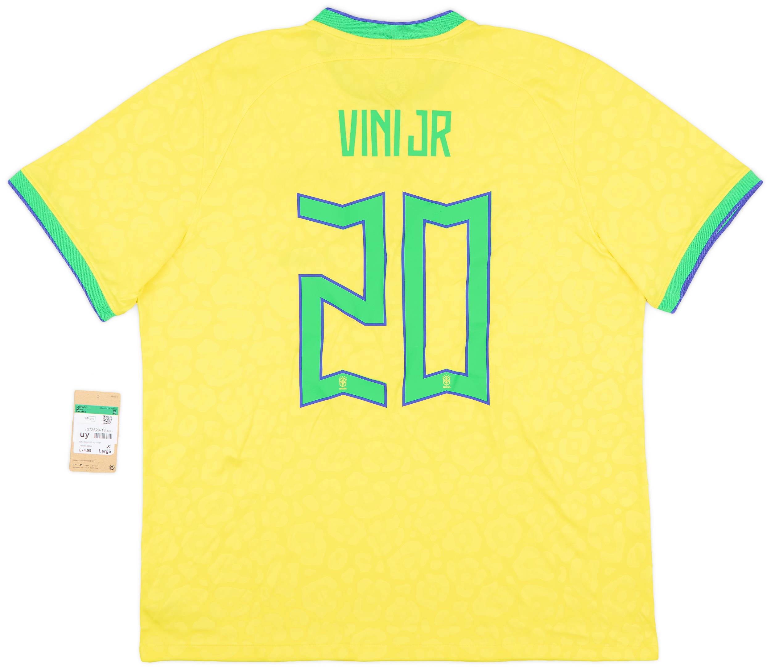 2022-23 Brazil Home Shirt Vini Jr #20 (XL)