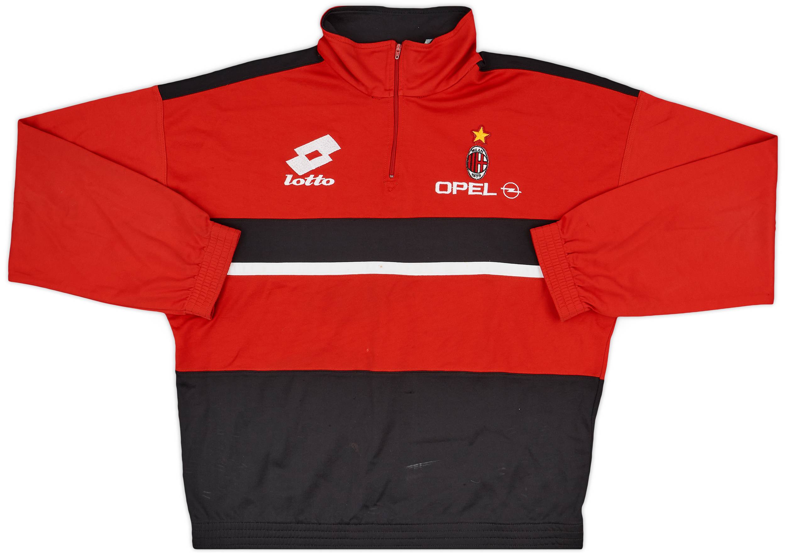 1994-95 AC Milan Lotto 1/4 Zip Drill Top - 7/10 - (L)