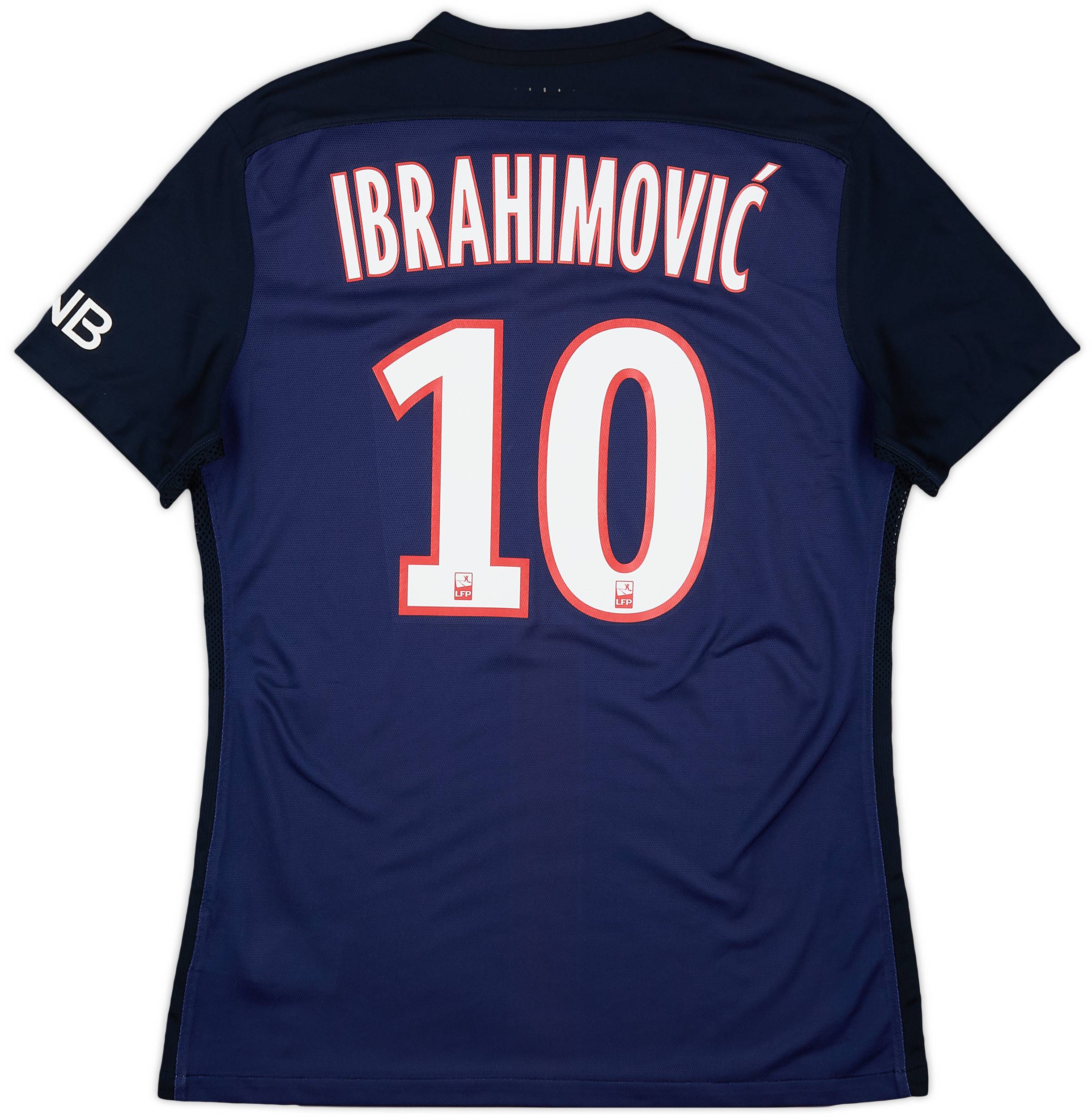 2015-16 Paris Saint-Germain Authentic Home Shirt Ibrahimovic #10 - 9/10 - (M)