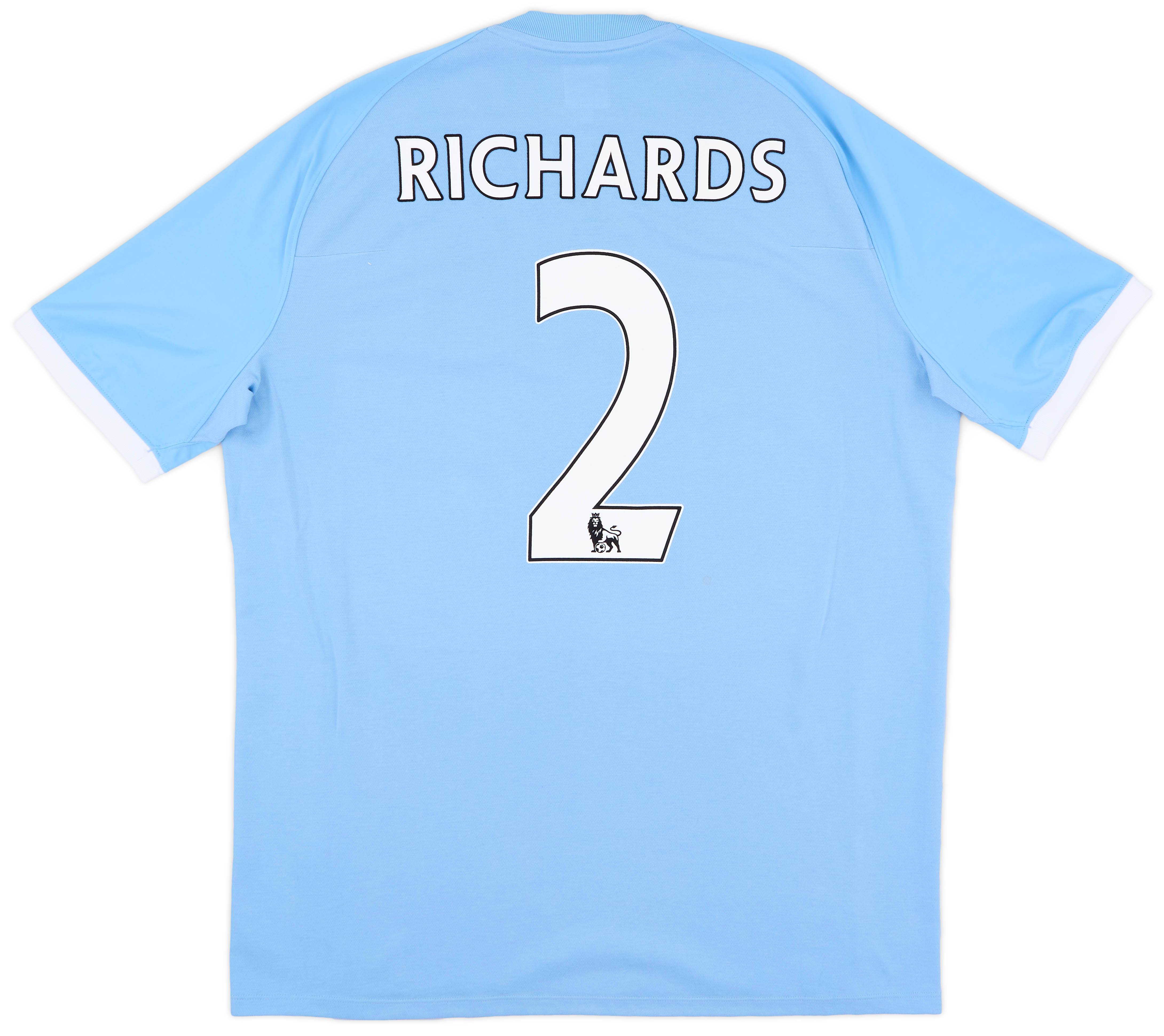 2010-11 Manchester City Home Shirt Richards #2 - 7/10 - (XL)