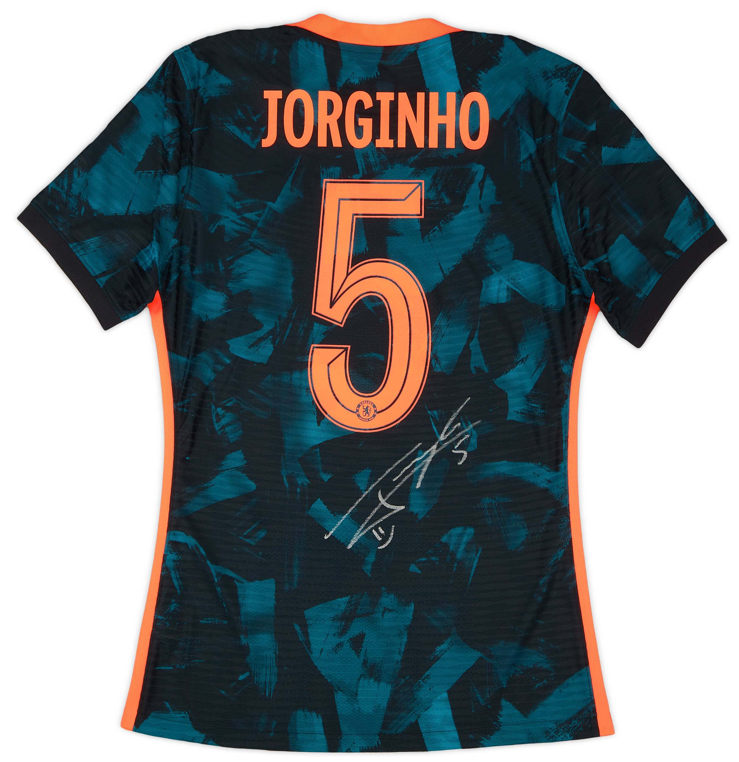 2021-22 Chelsea Player Issue Signed Third Shirt Jorginho #5 - As New - (M)