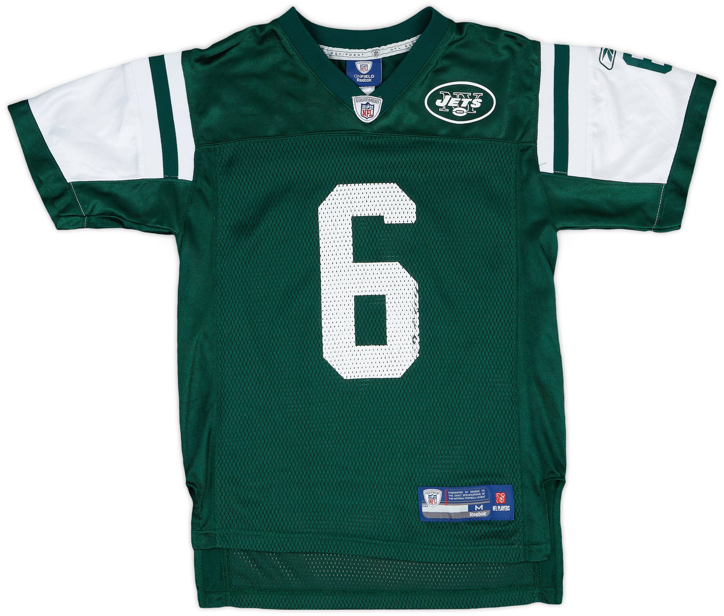 2009-11 New York Jets Sanchez #6 Reebok On Field Home Jersey - 7/10 - (M.Boys)