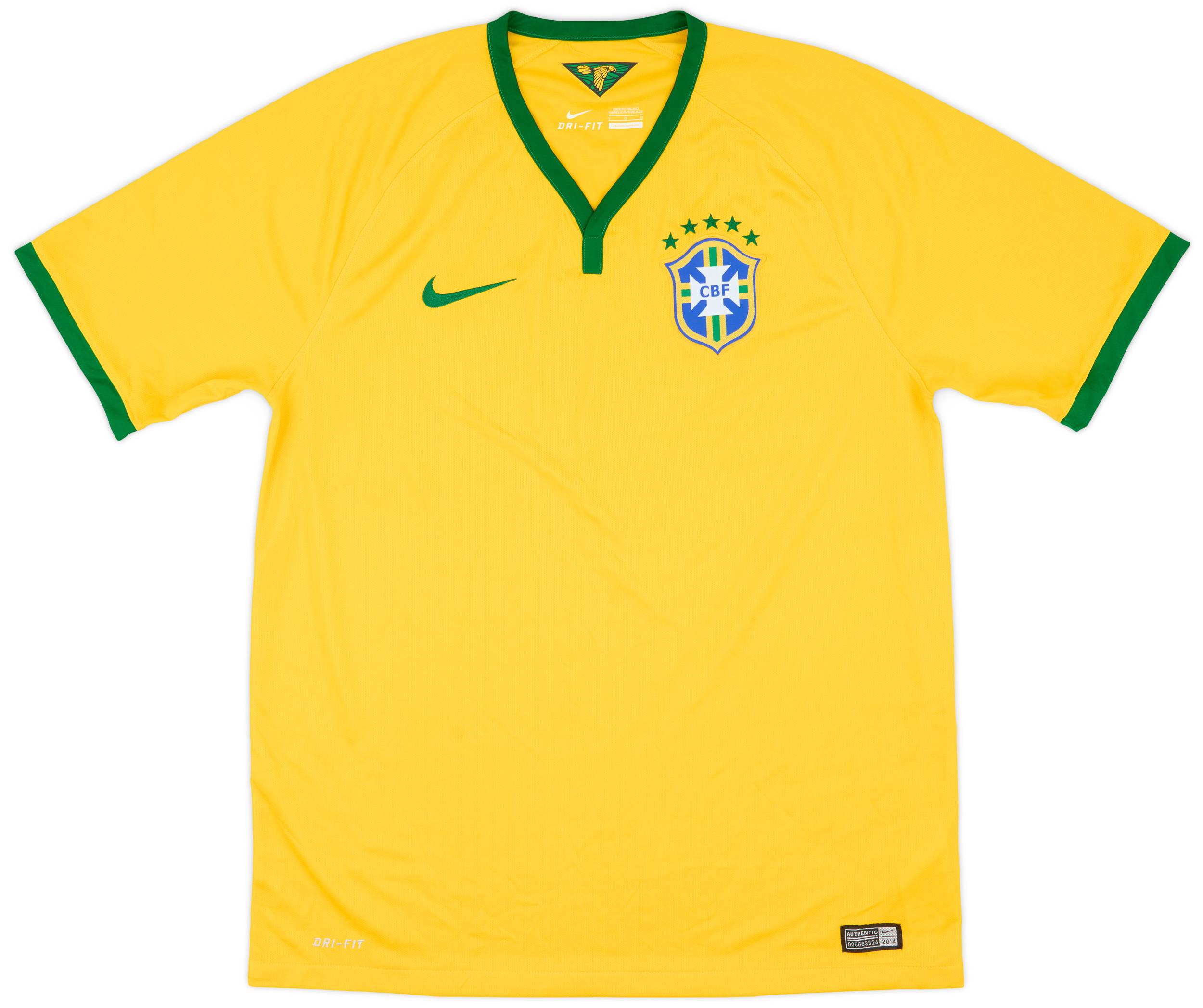 2014-15 Brazil Home Shirt - 9/10 - (L)