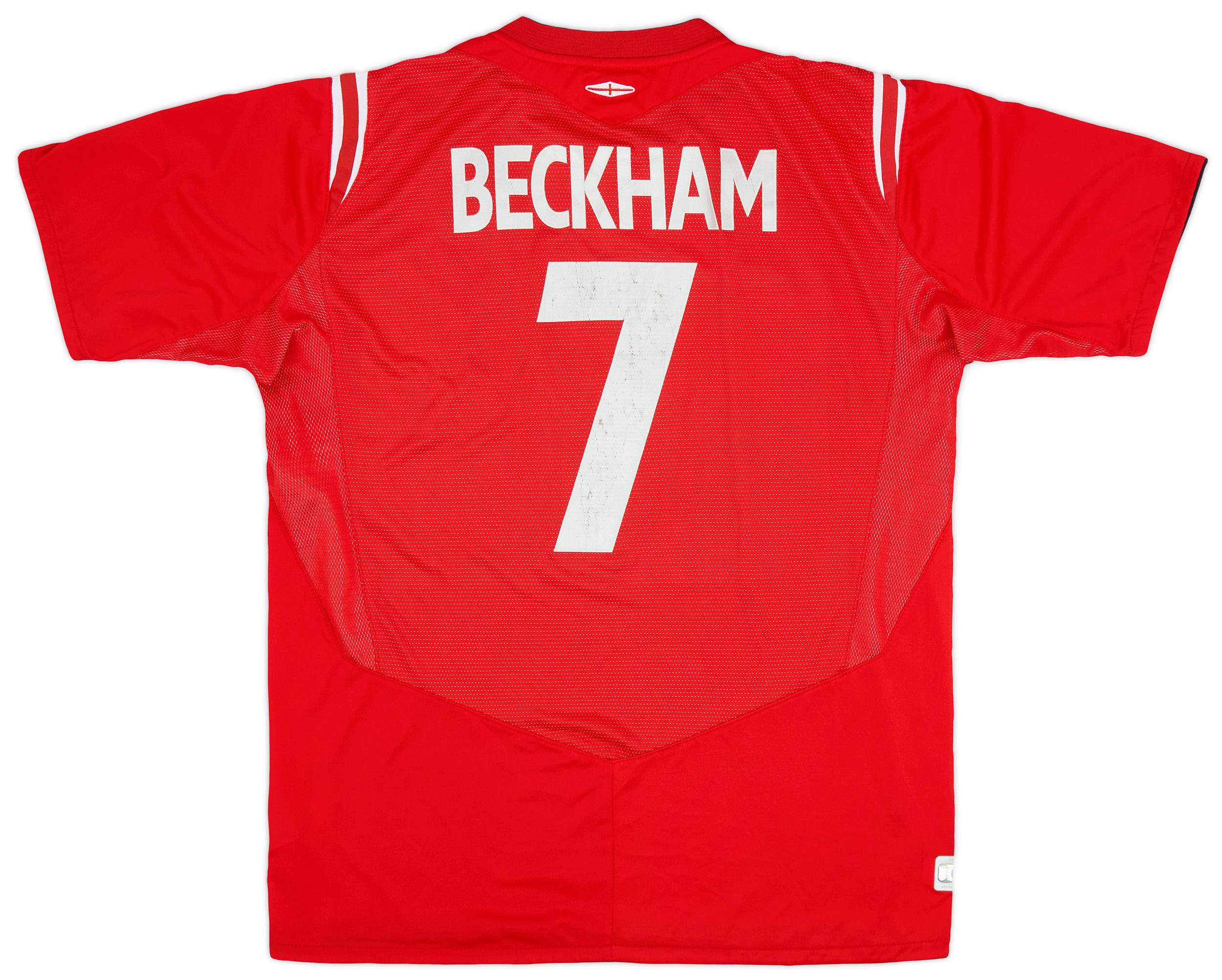 2004-06 England Away Shirt Beckham #7 - 7/10 - (L)