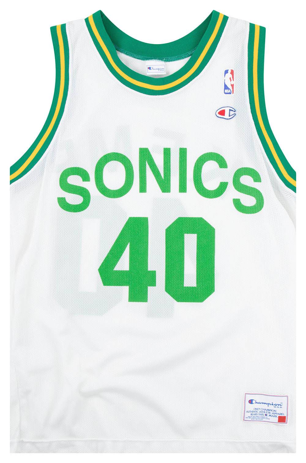 1991-95 Seattle Supersonics Kemp #40 Champion Jersey (Home) M