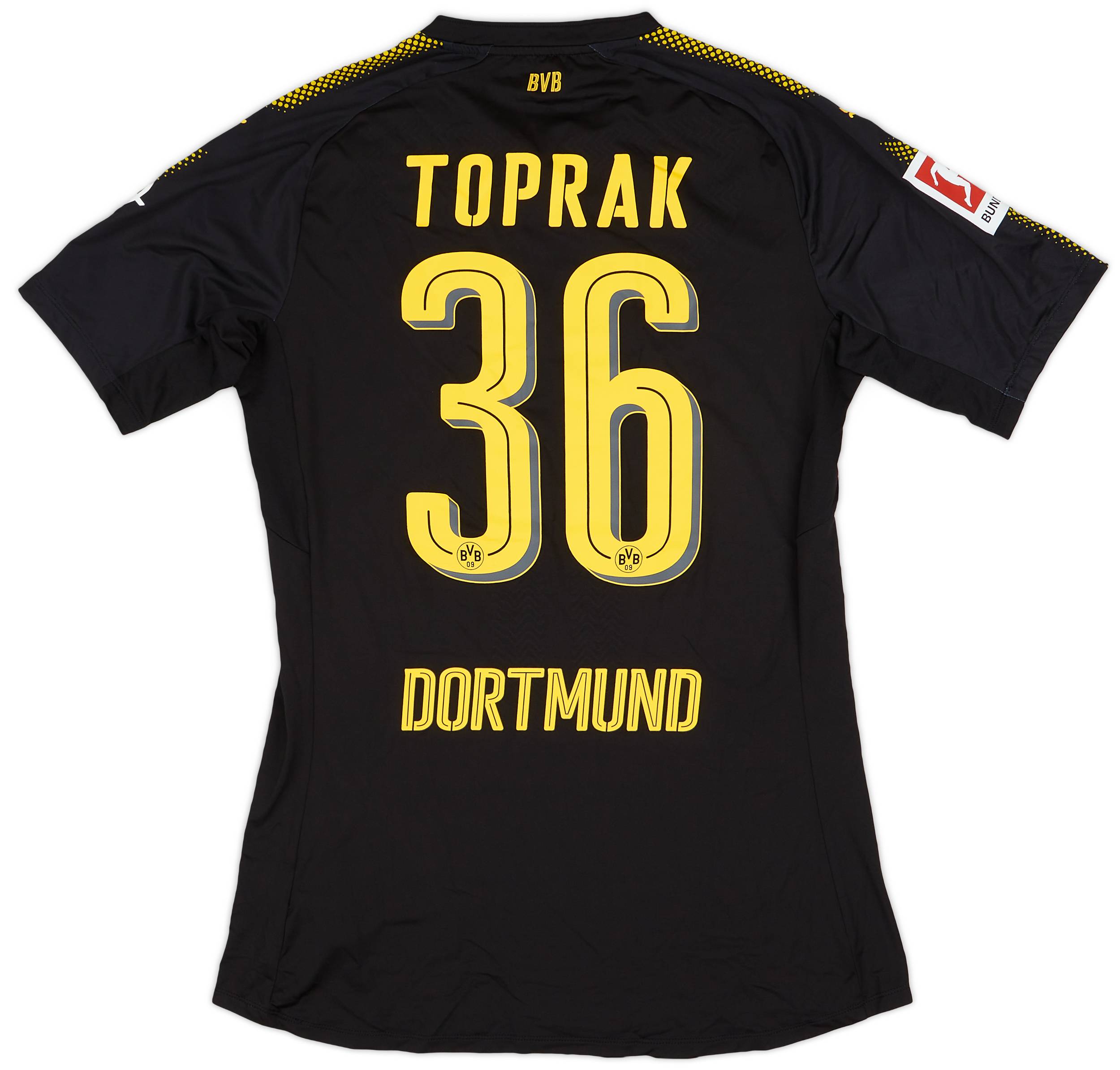 2017-18 Borussia Dortmund Match Issue Away Shirt Toprak #36