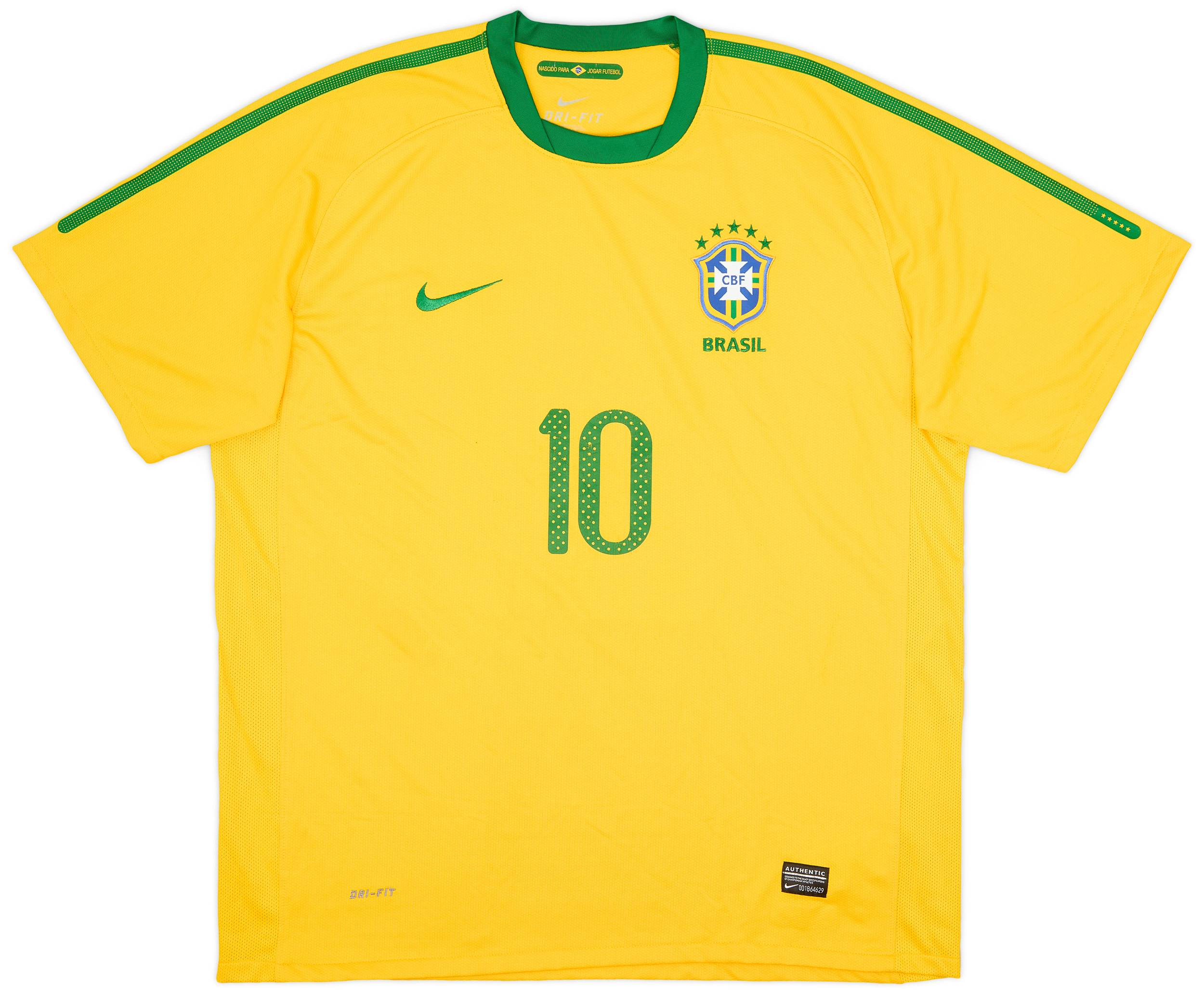2010-11 Brazil Home Shirt #10 - 5/10 - (XL)
