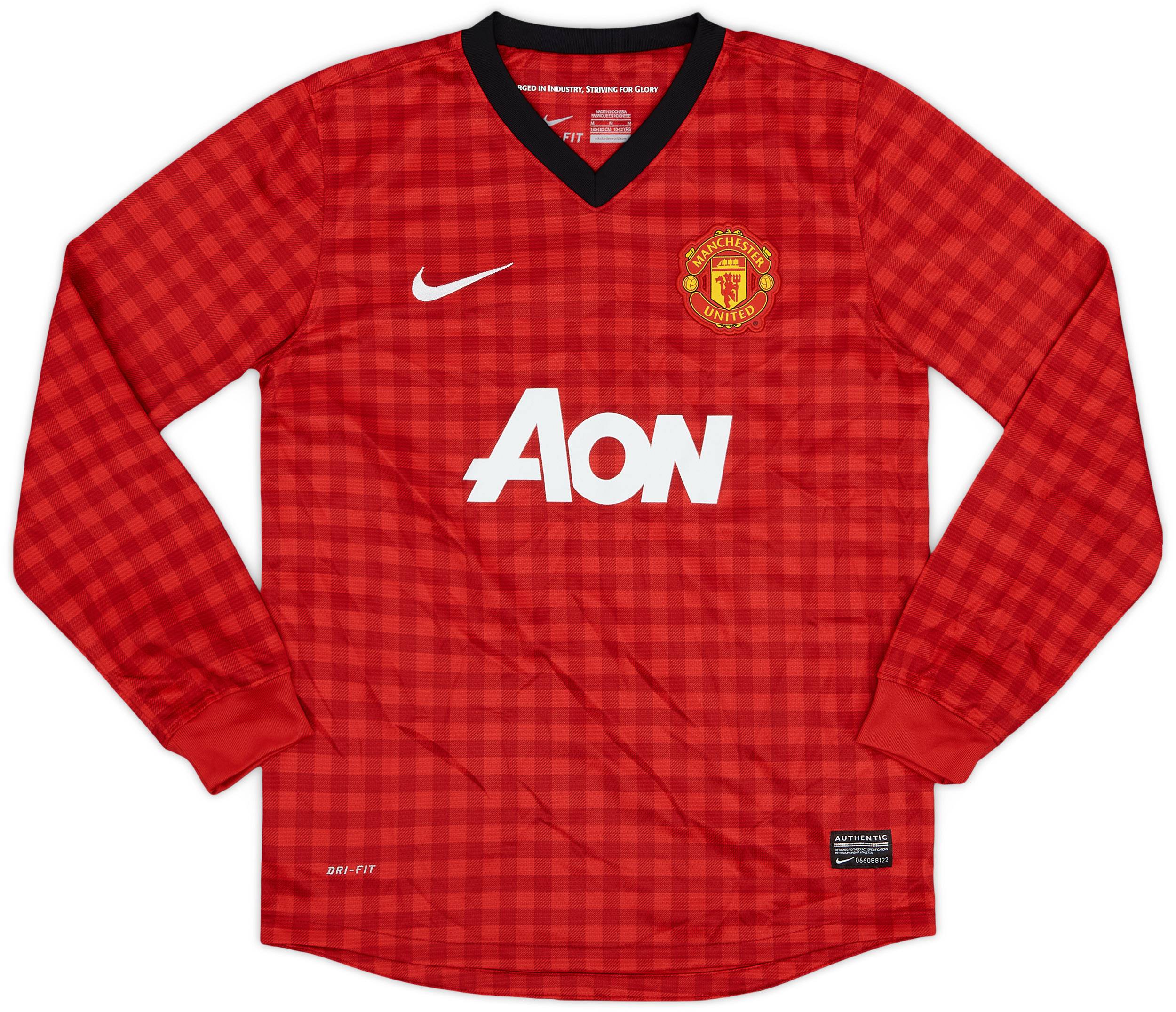2012-13 Manchester United Home L/S Shirt - 9/10 - (M.Boys)