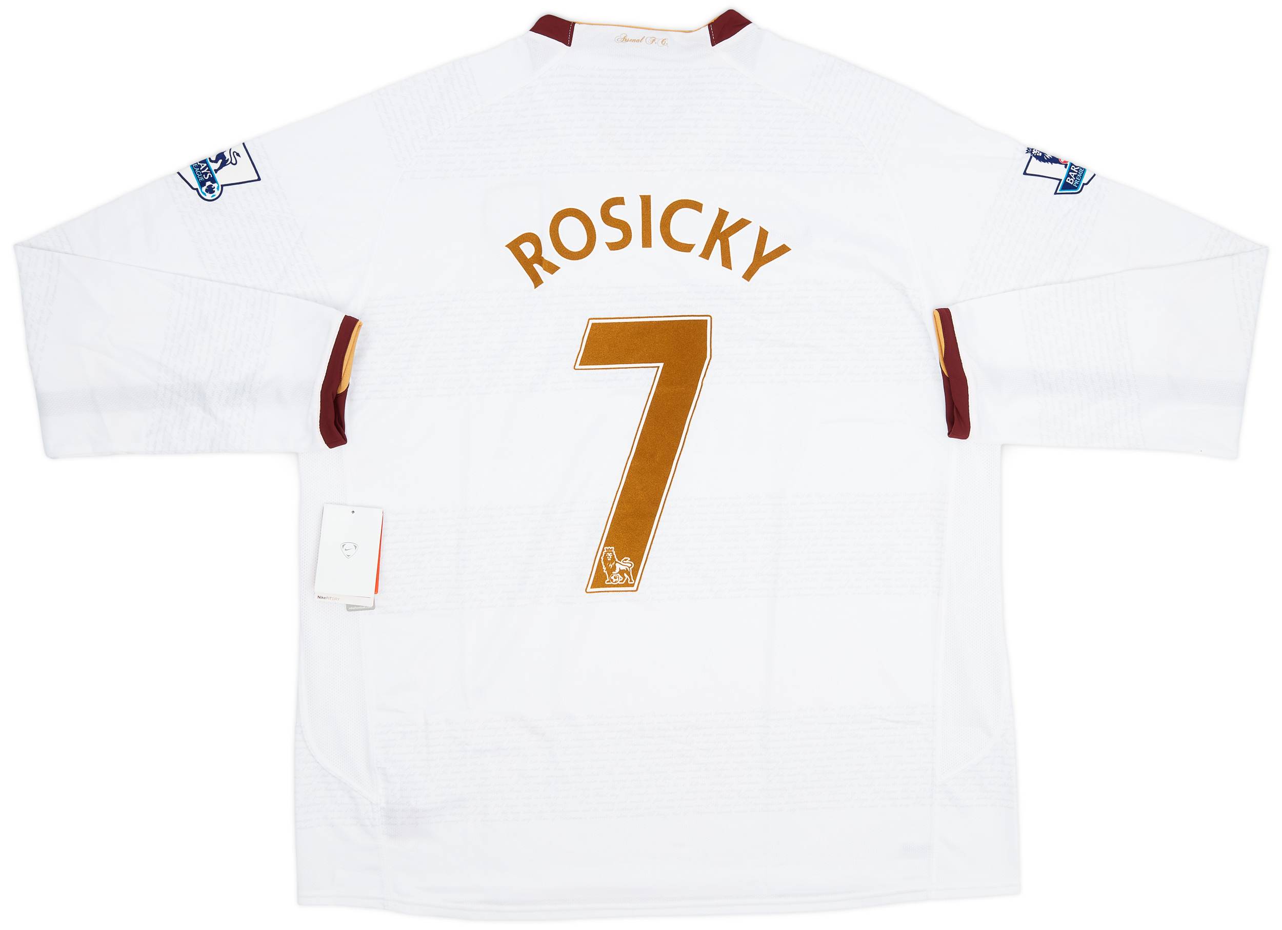 激安 2007-08 (XXL) #7 Rosicky Shirt Away Arsenal ウェア