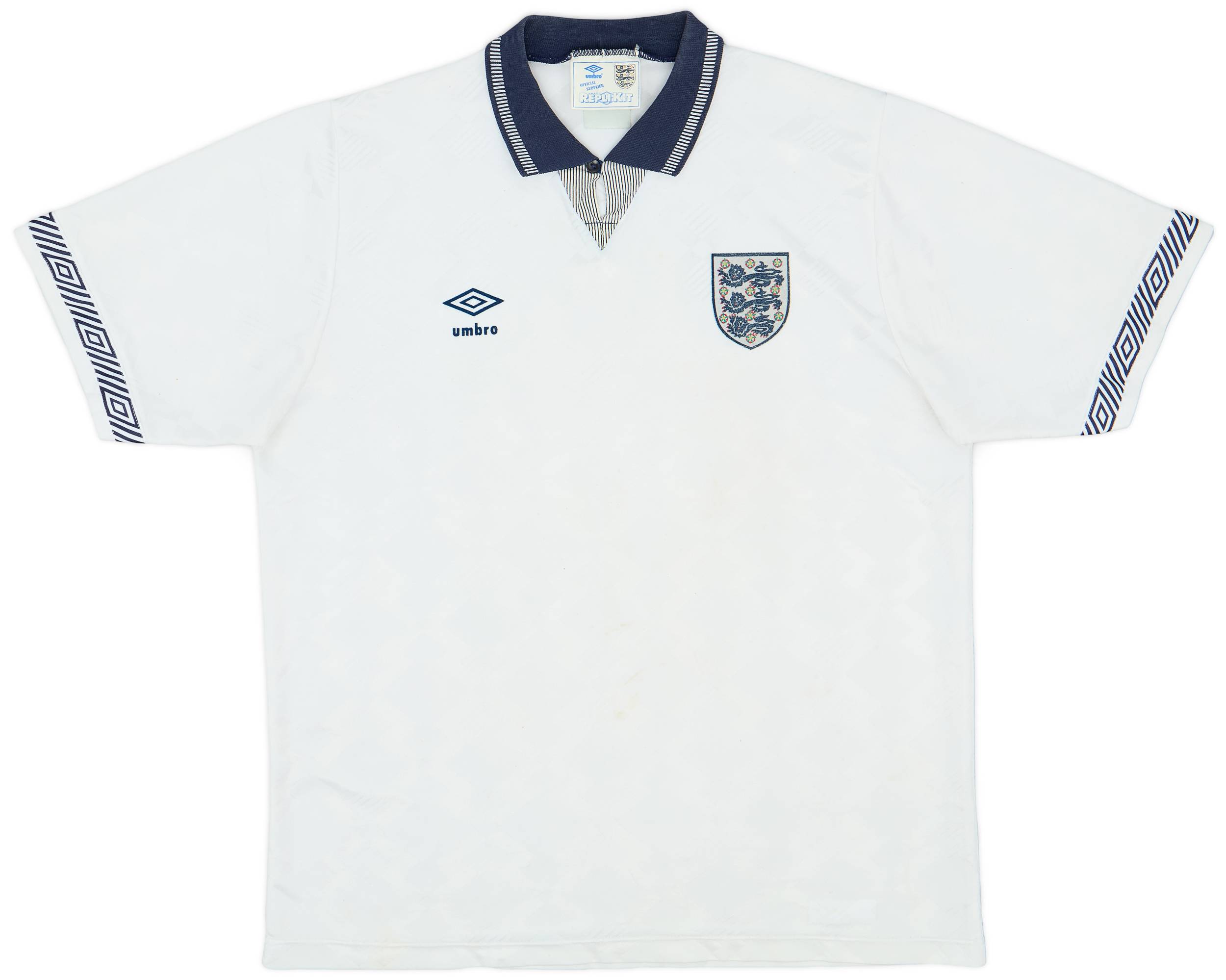 1990-92 England Home Shirt - 6/10 - (XL)