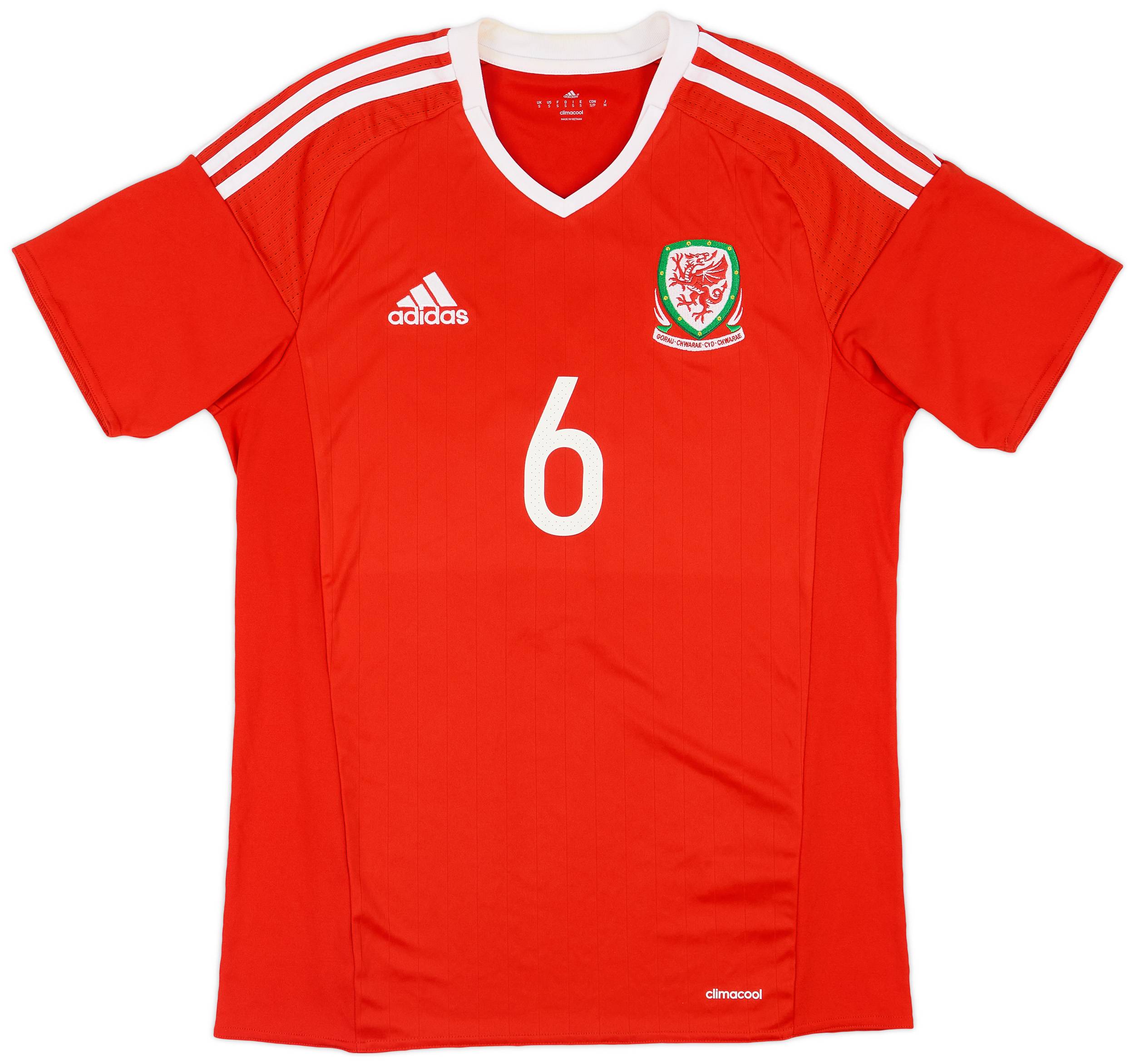 2016-17 Wales Home Shirt #6 - 9/10 - (S)