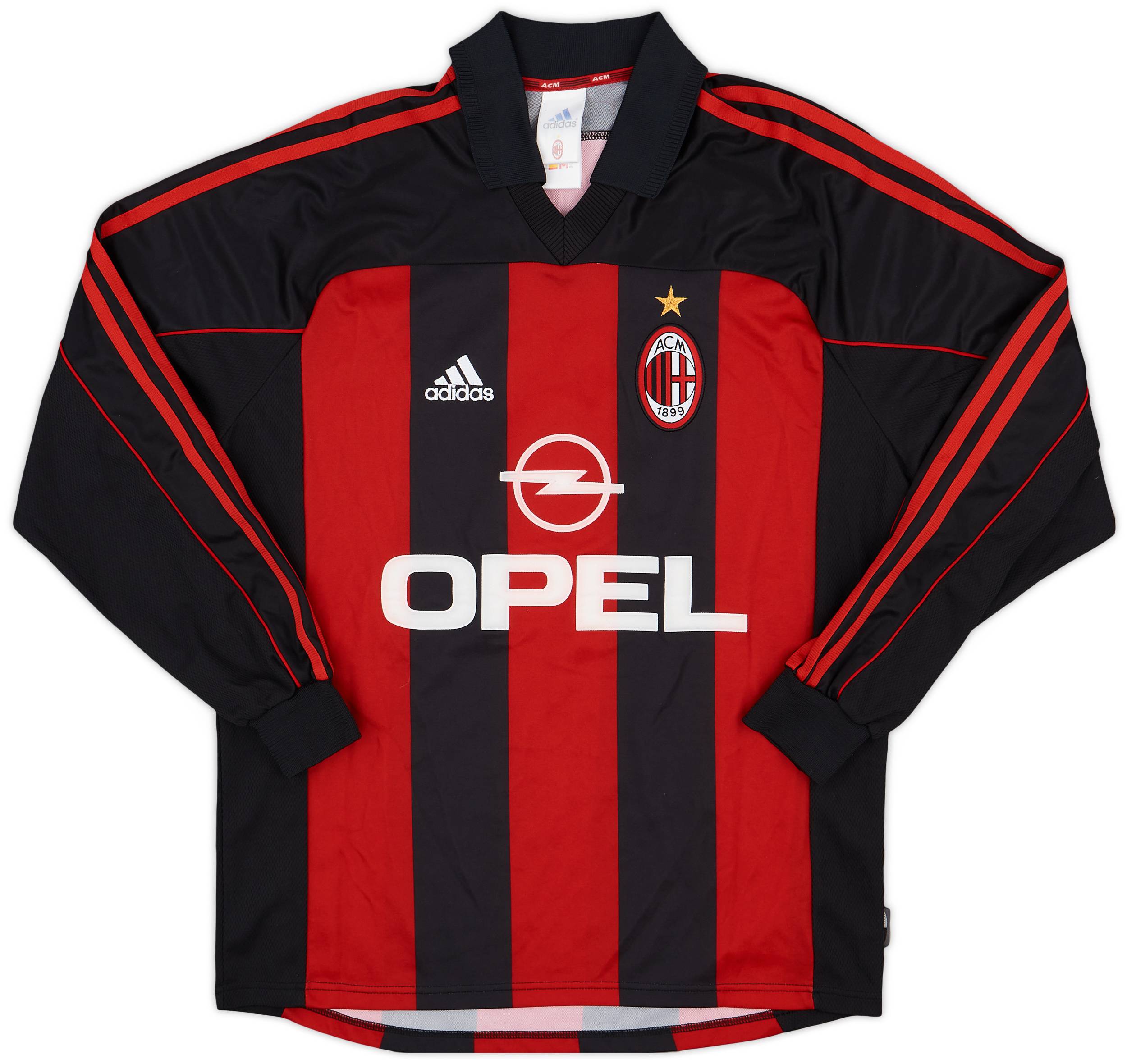 2000-02 AC Milan Home L/S Shirt Rui Costa #10 - 5/10 - (M)
