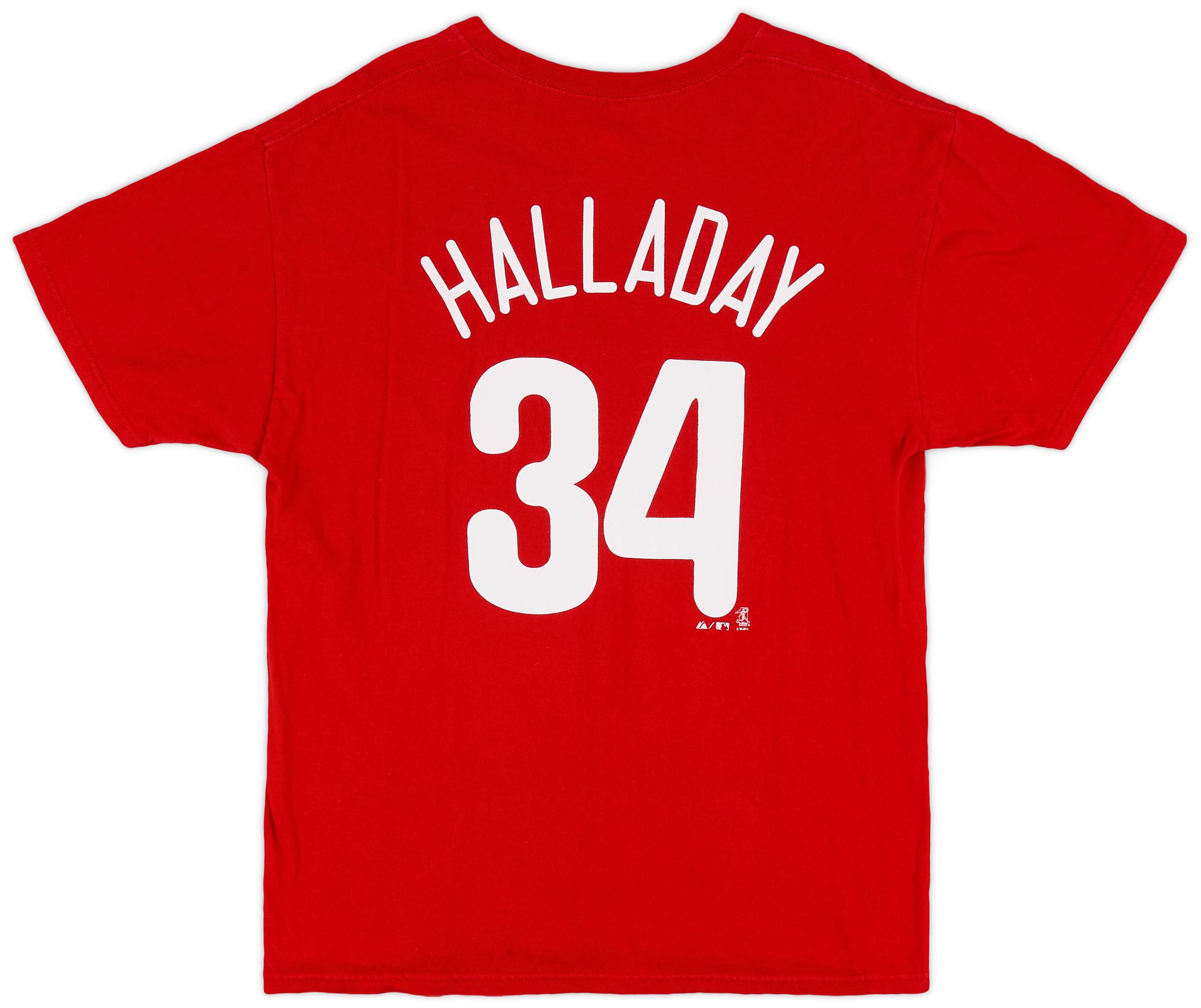 2010-13 Philadelphia Phillies Halladay #34 Majestic Tee - 7/10 - (L)