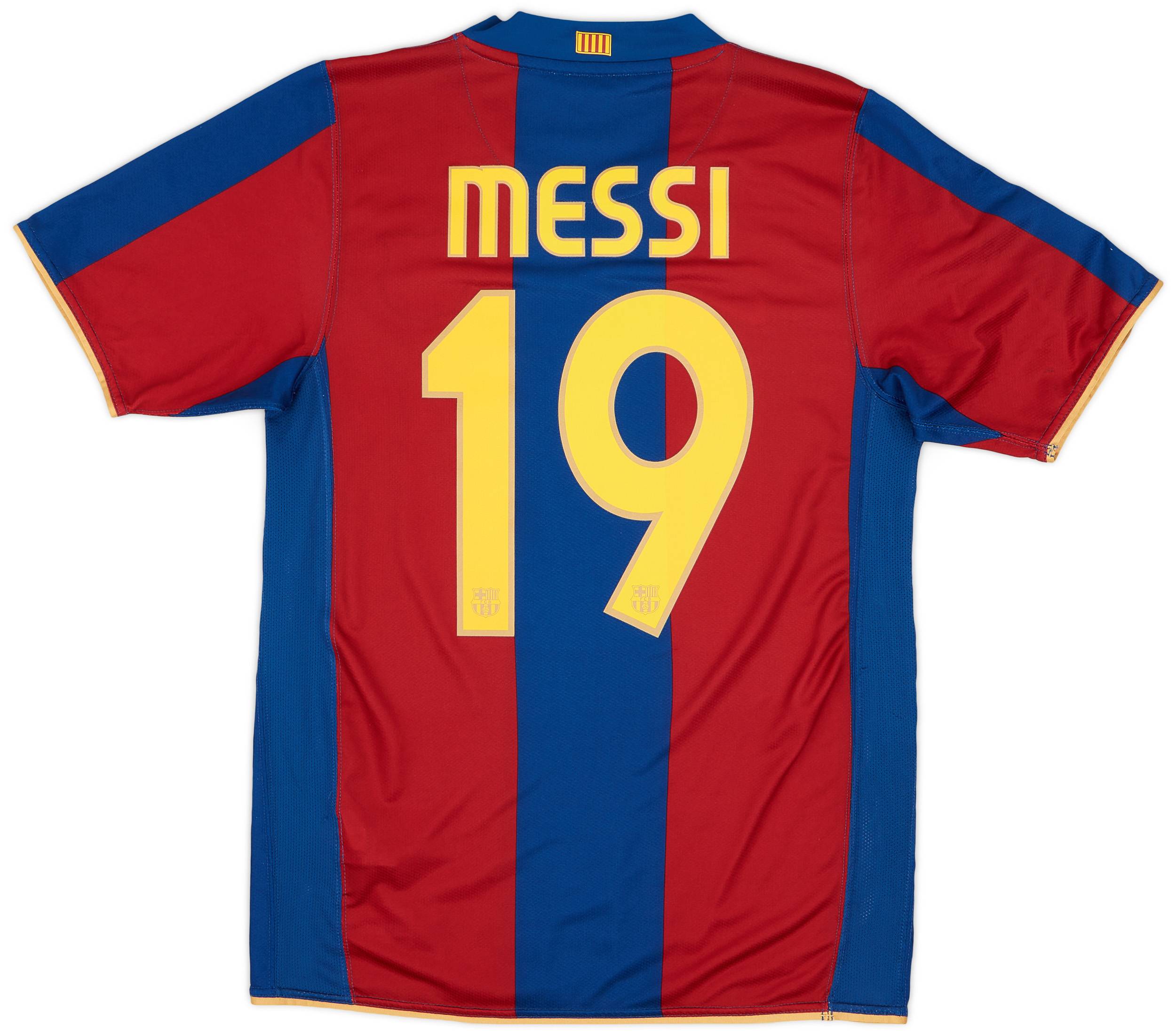 2007-08 Barcelona Home Shirt Messi #19 - 9/10 - (S)