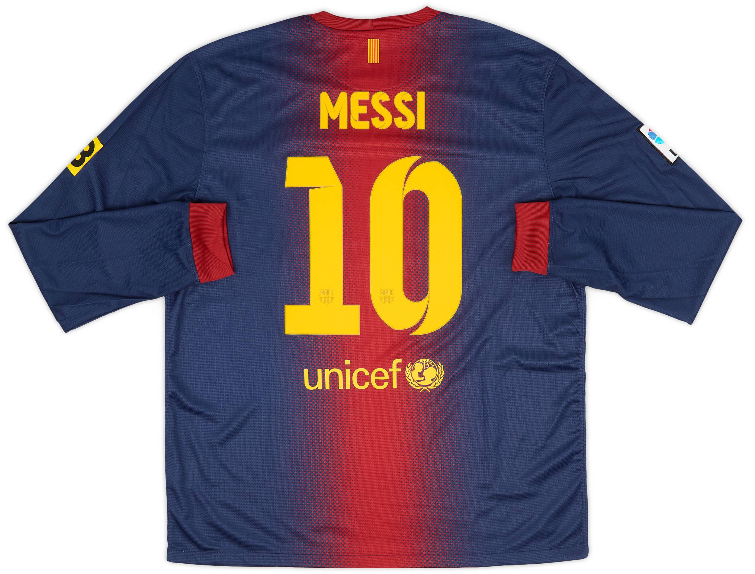 2012-13 Barcelona Home L/S Shirt Messi #10 (XL)
