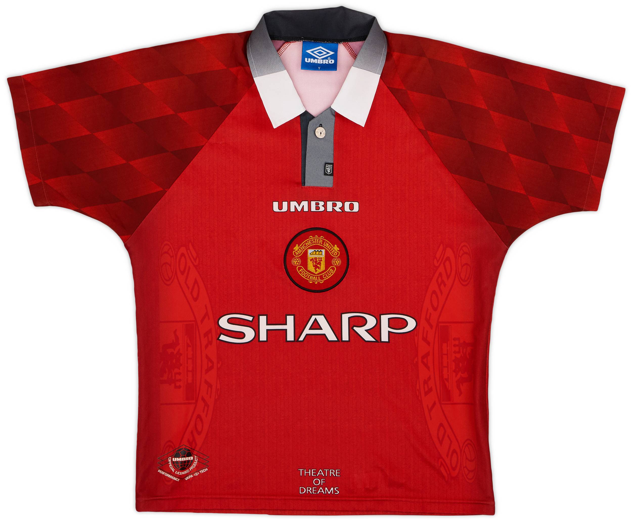 1996-98 Manchester United Home Shirt - 8/10 - (Y)