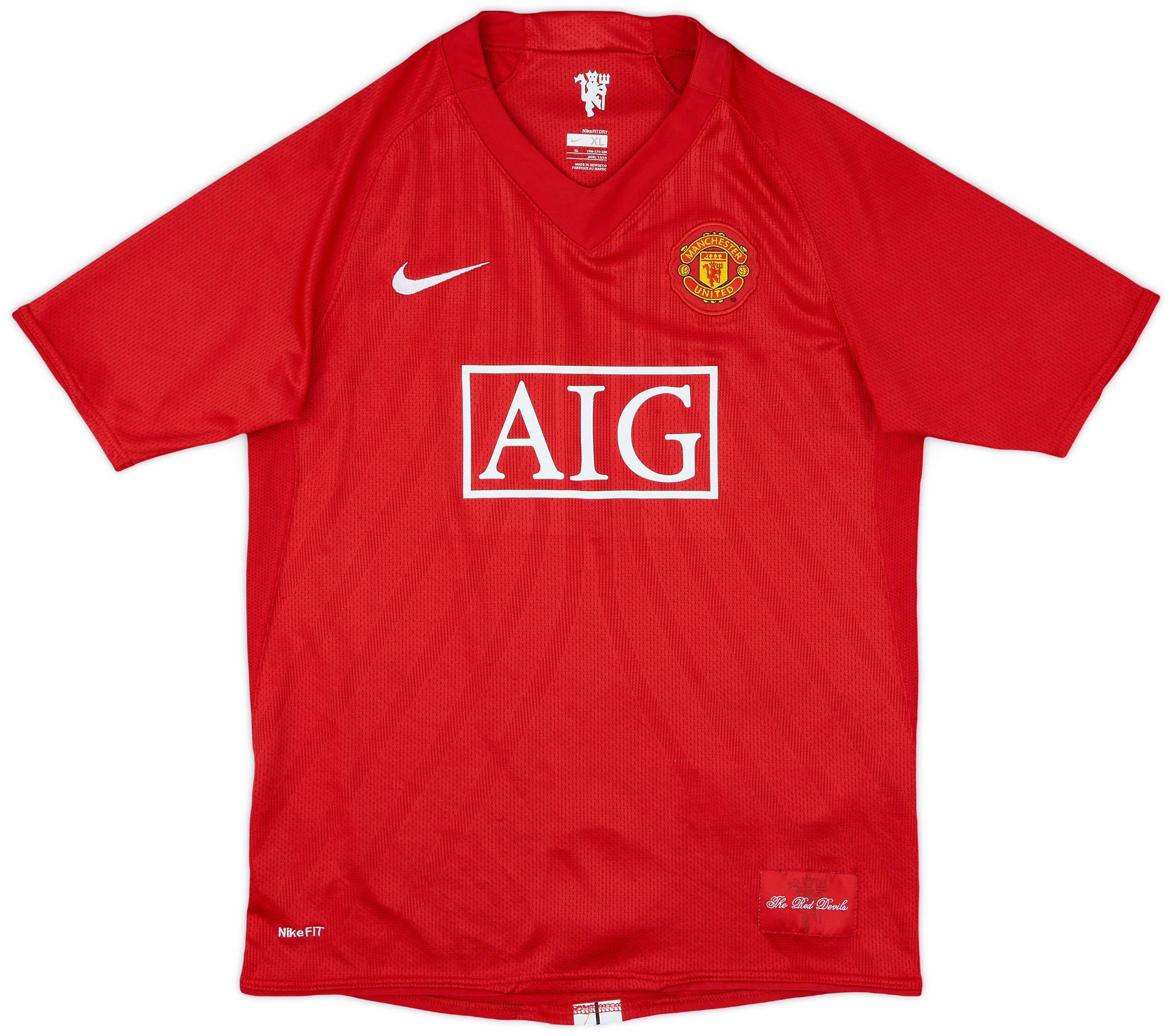 2007-09 Manchester United Home Shirt - 8/10 - (XL.Boys)