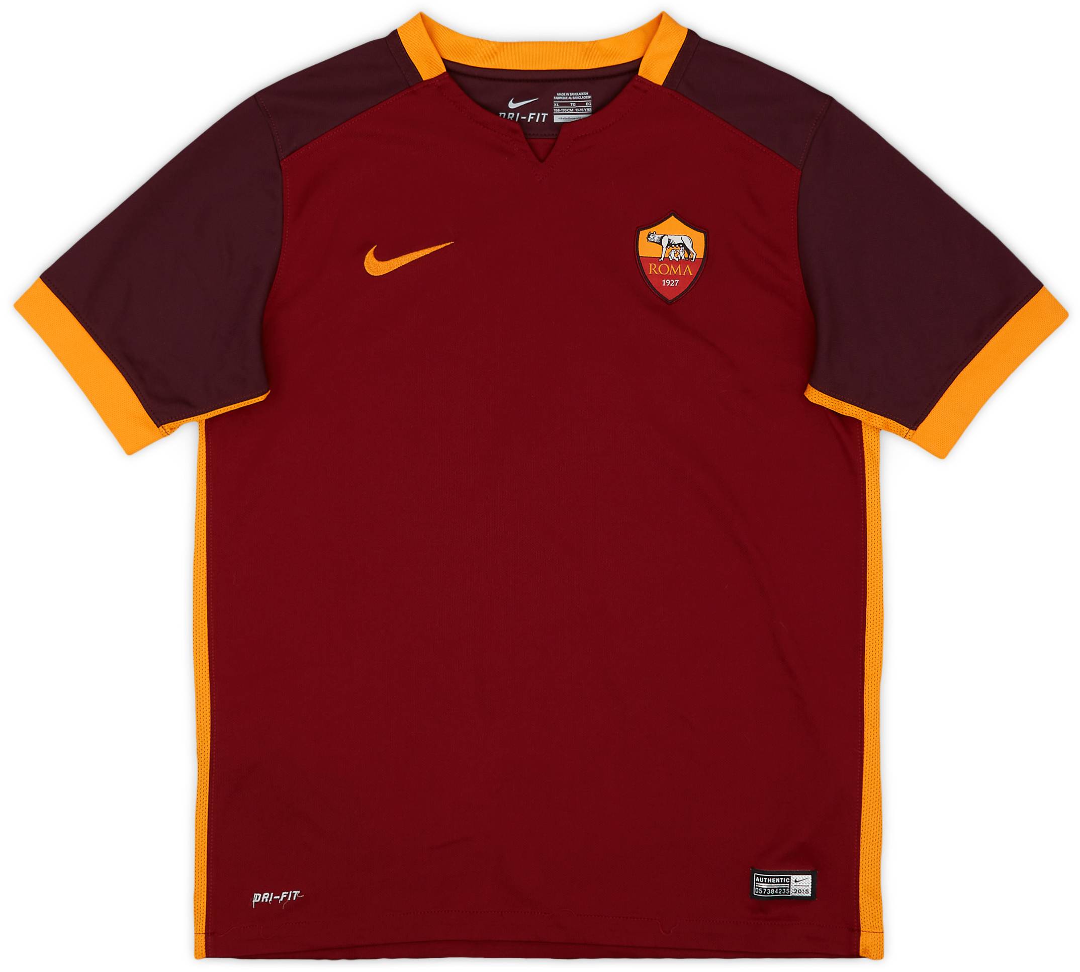 2015-16 Roma Home Shirt - 9/10 - (XL.Boys)