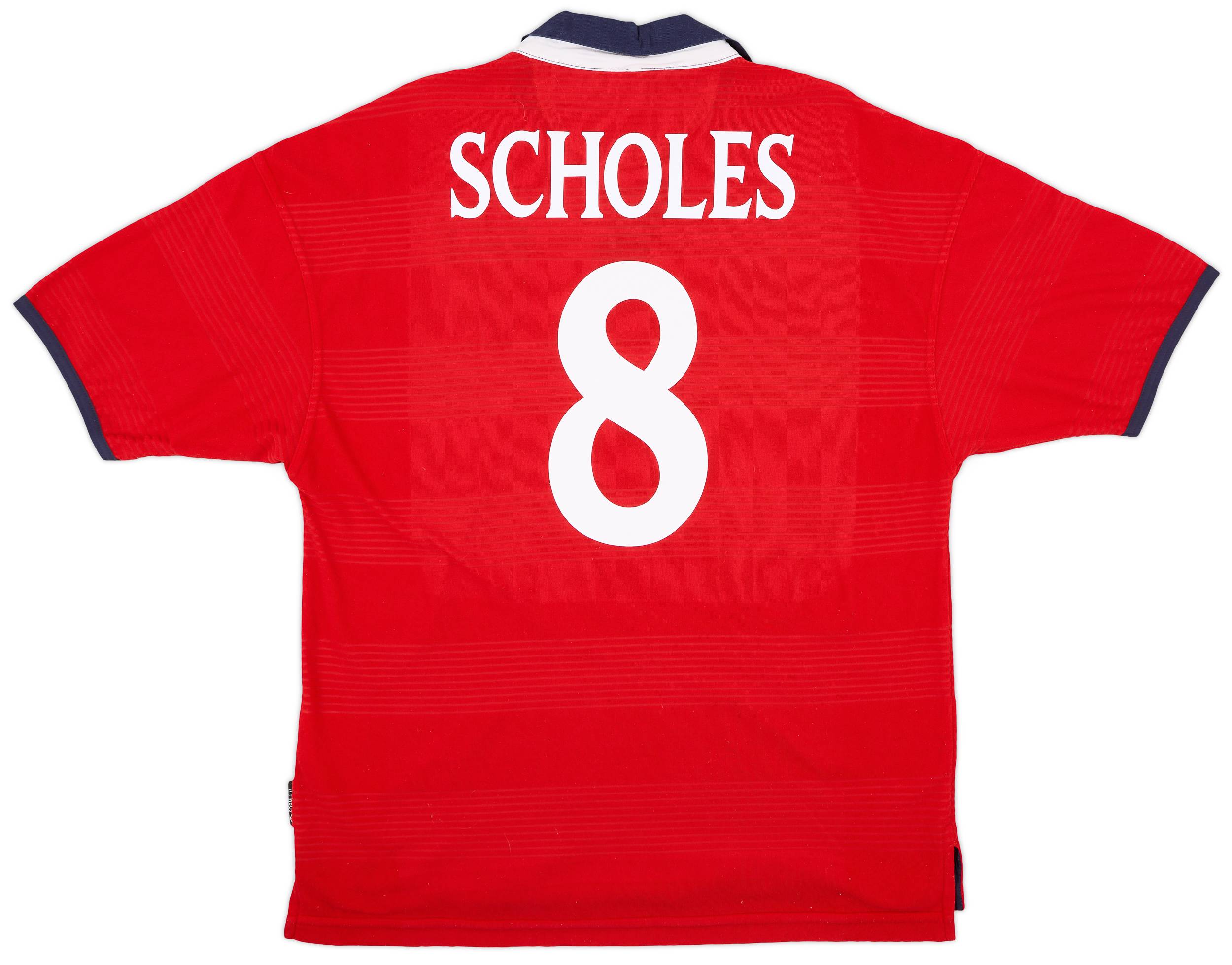 1999-01 England Away Shirt Scholes #8 - 8/10 - (L)