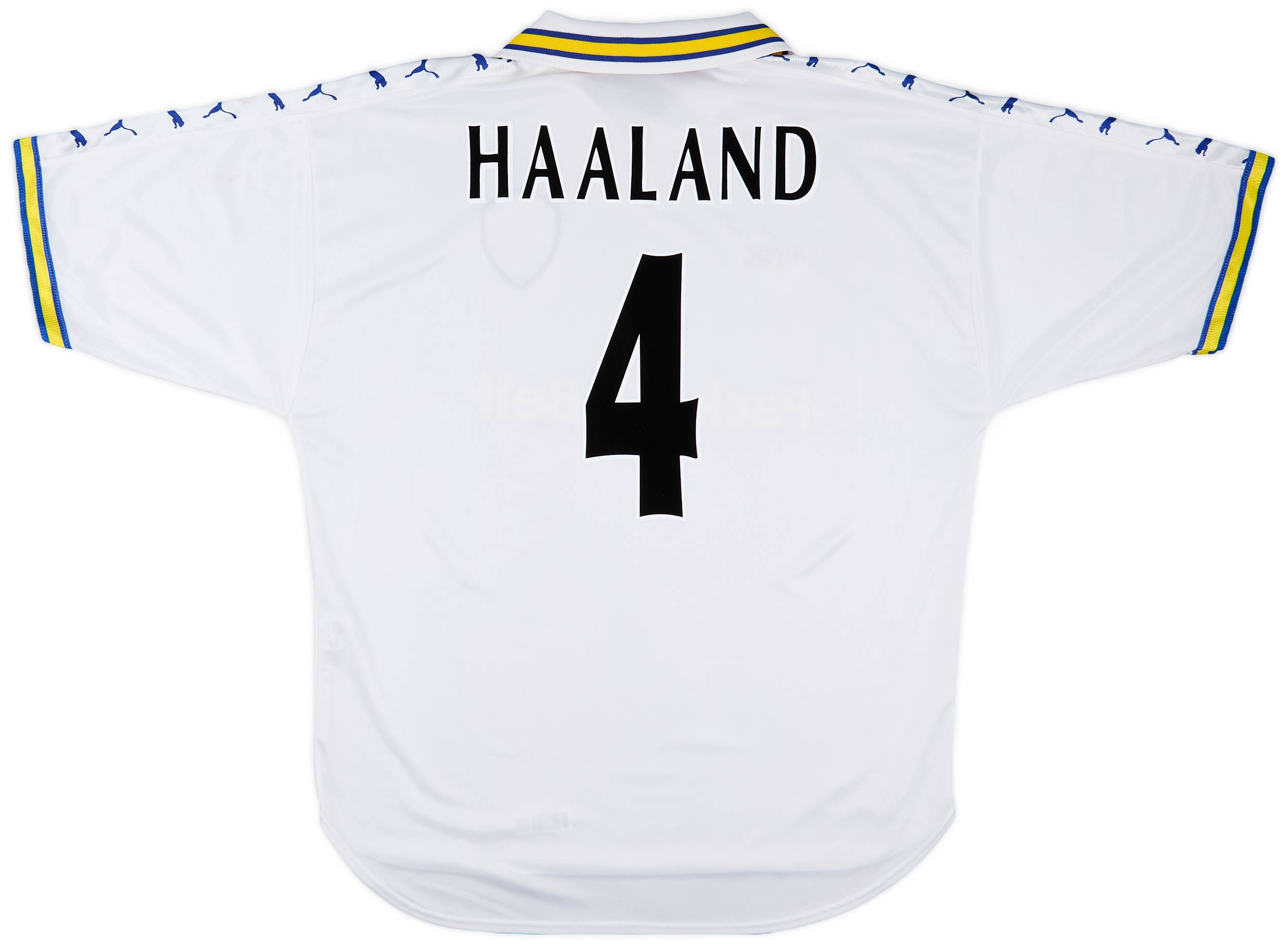 1998-00 Leeds United Home Shirt Haaland #4 - 7/10 - (XL)
