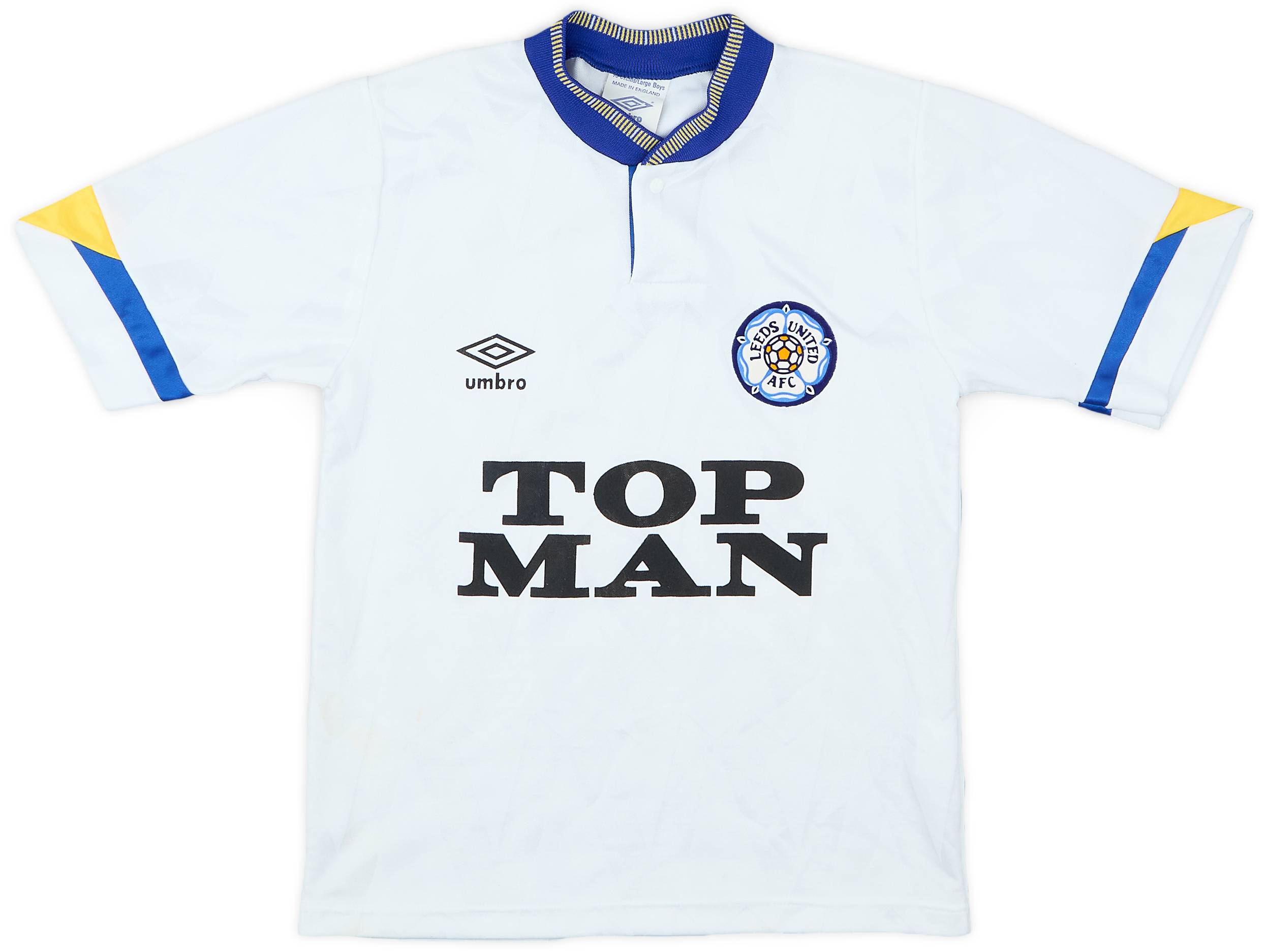 1990-91 Leeds United Home Shirt - 9/10 - (L.Boys)