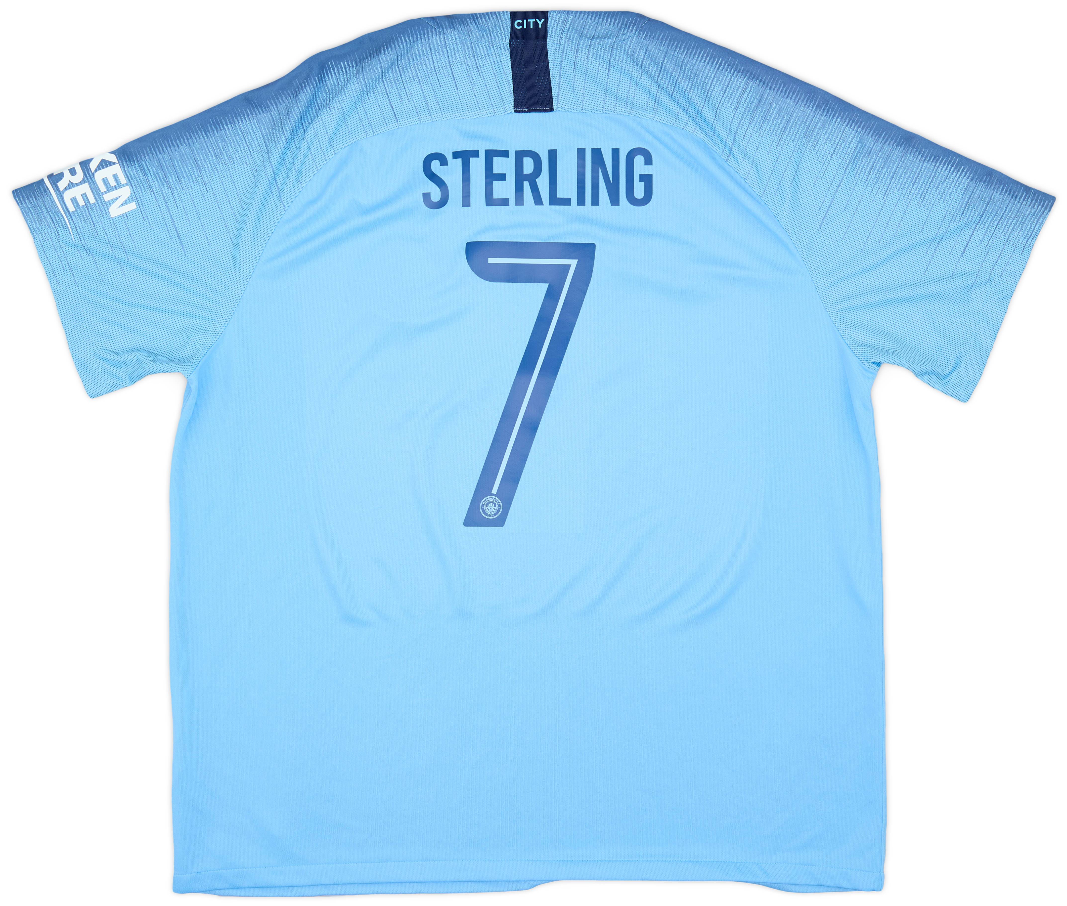 2018-19 Manchester City Home Shirt Sterling #7 - 8/10 - (XXL)