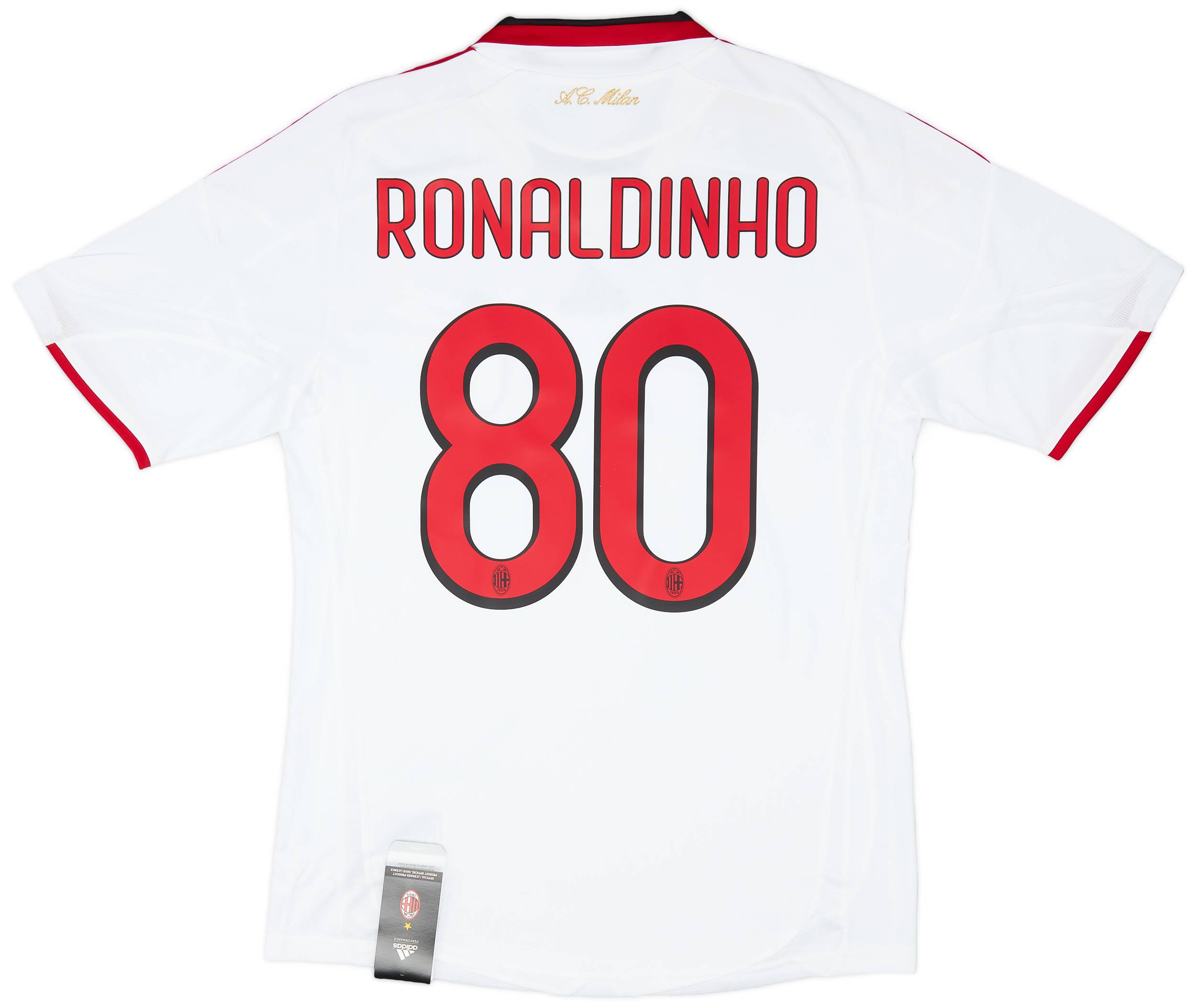 2009-10 AC Milan Away Shirt Ronaldinho #80 (M)
