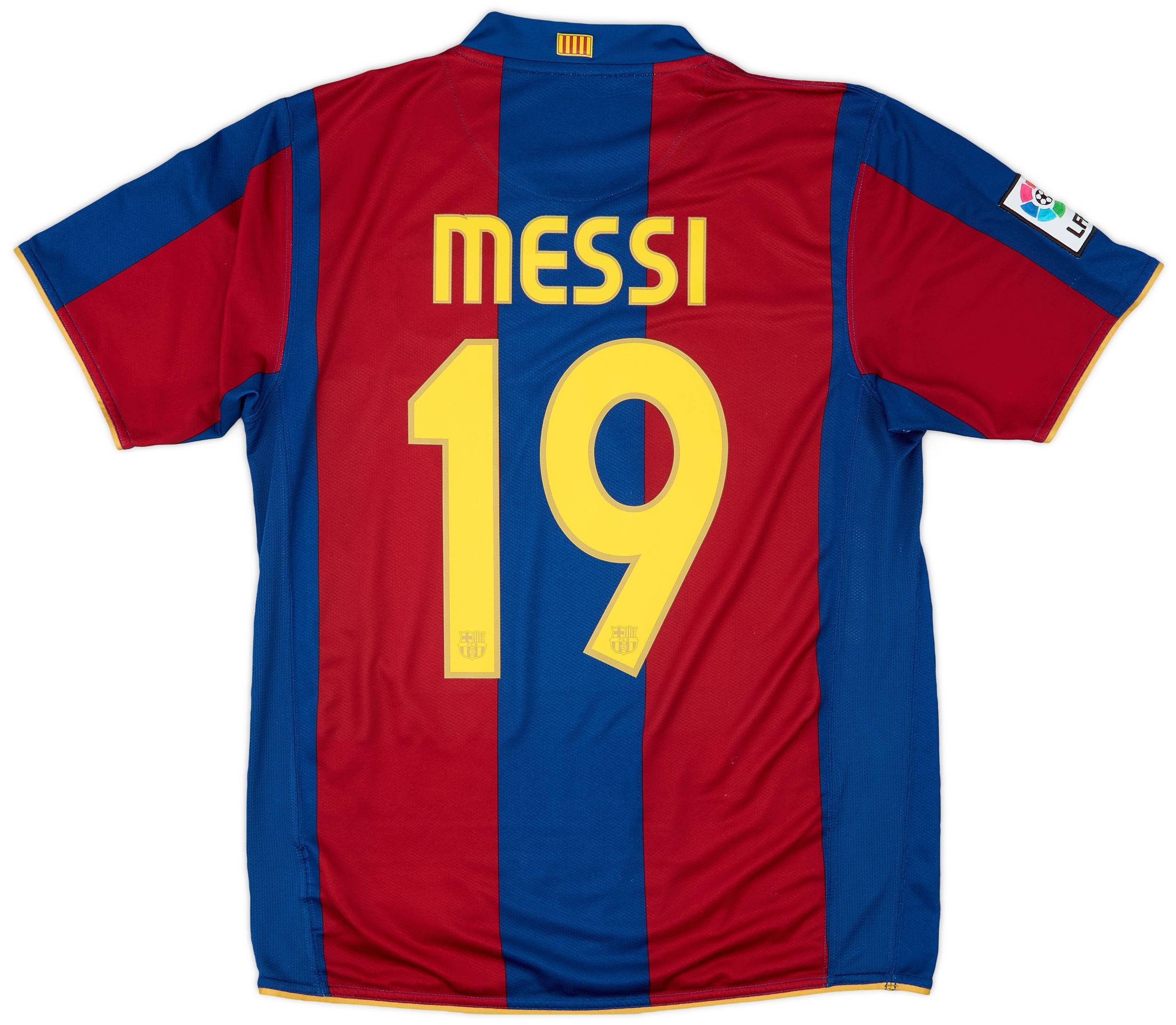 2007-08 Barcelona Home Shirt Messi #19 - 8/10 - (M)