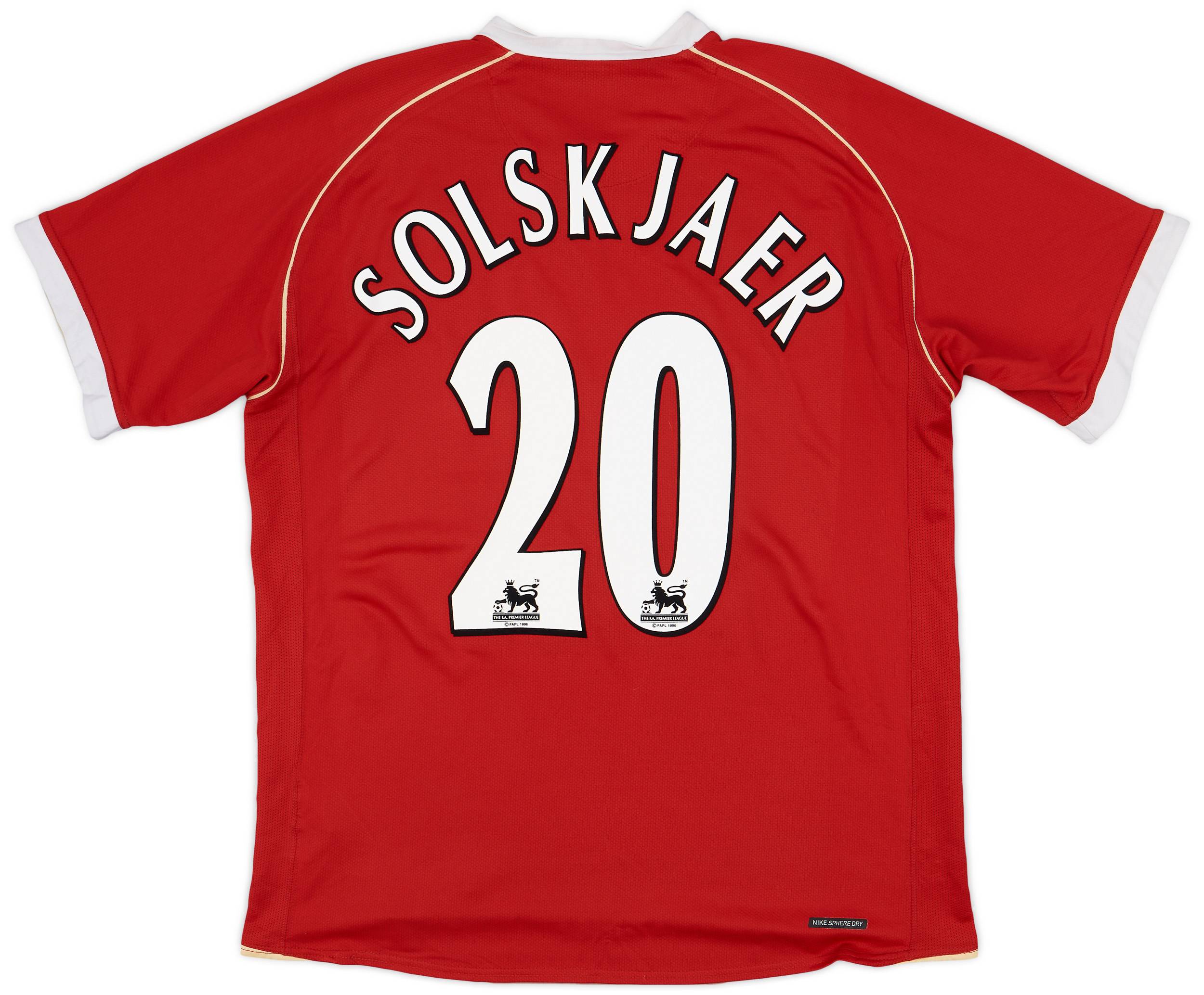 2006-07 Manchester United Home Shirt Solskjaer #20 - 6/10 - (L)