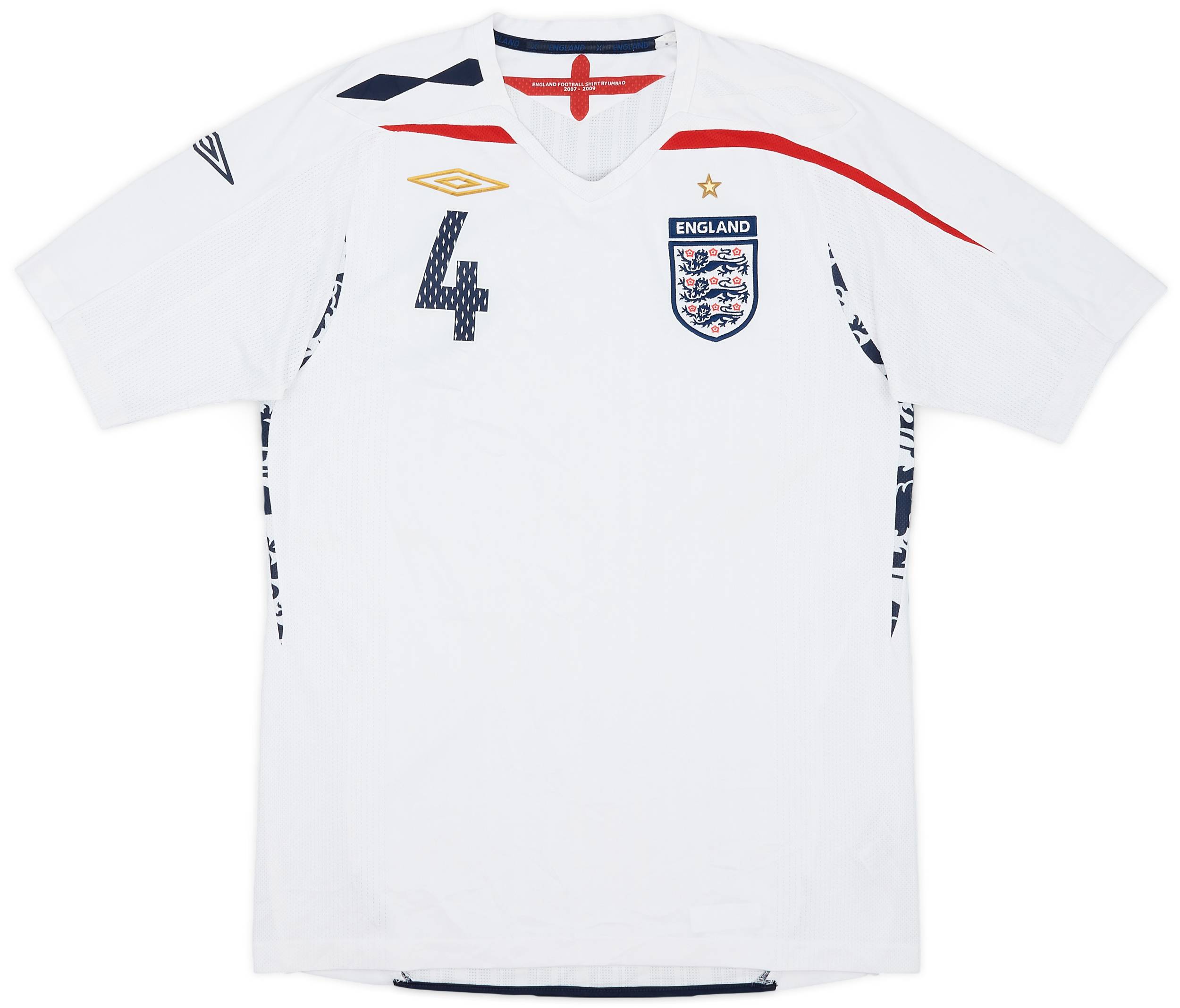 2007-09 England Home Shirt #4 - 7/10 - (M)