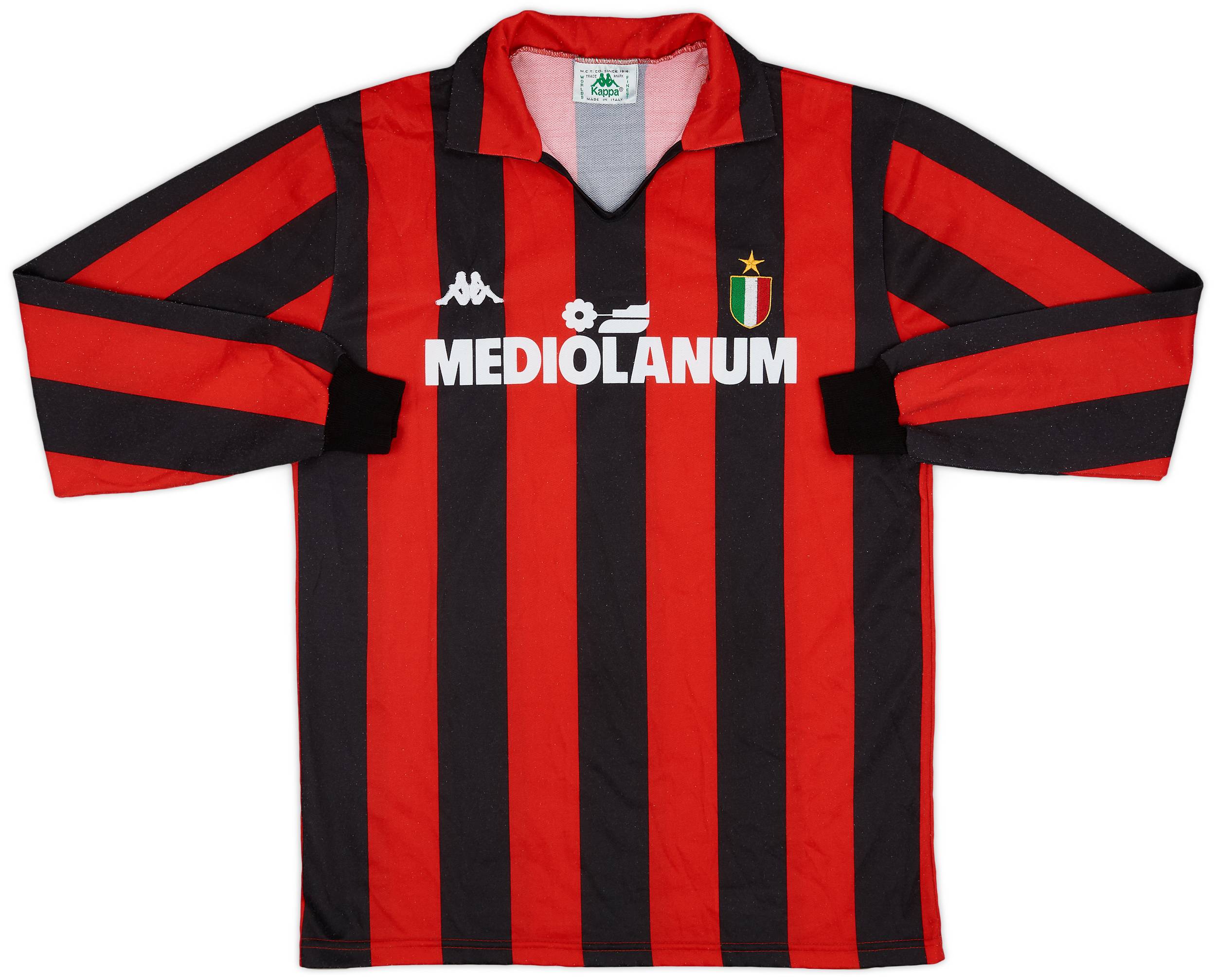 1988-89 AC Milan Home L/S Shirt - 9/10 - (XL)