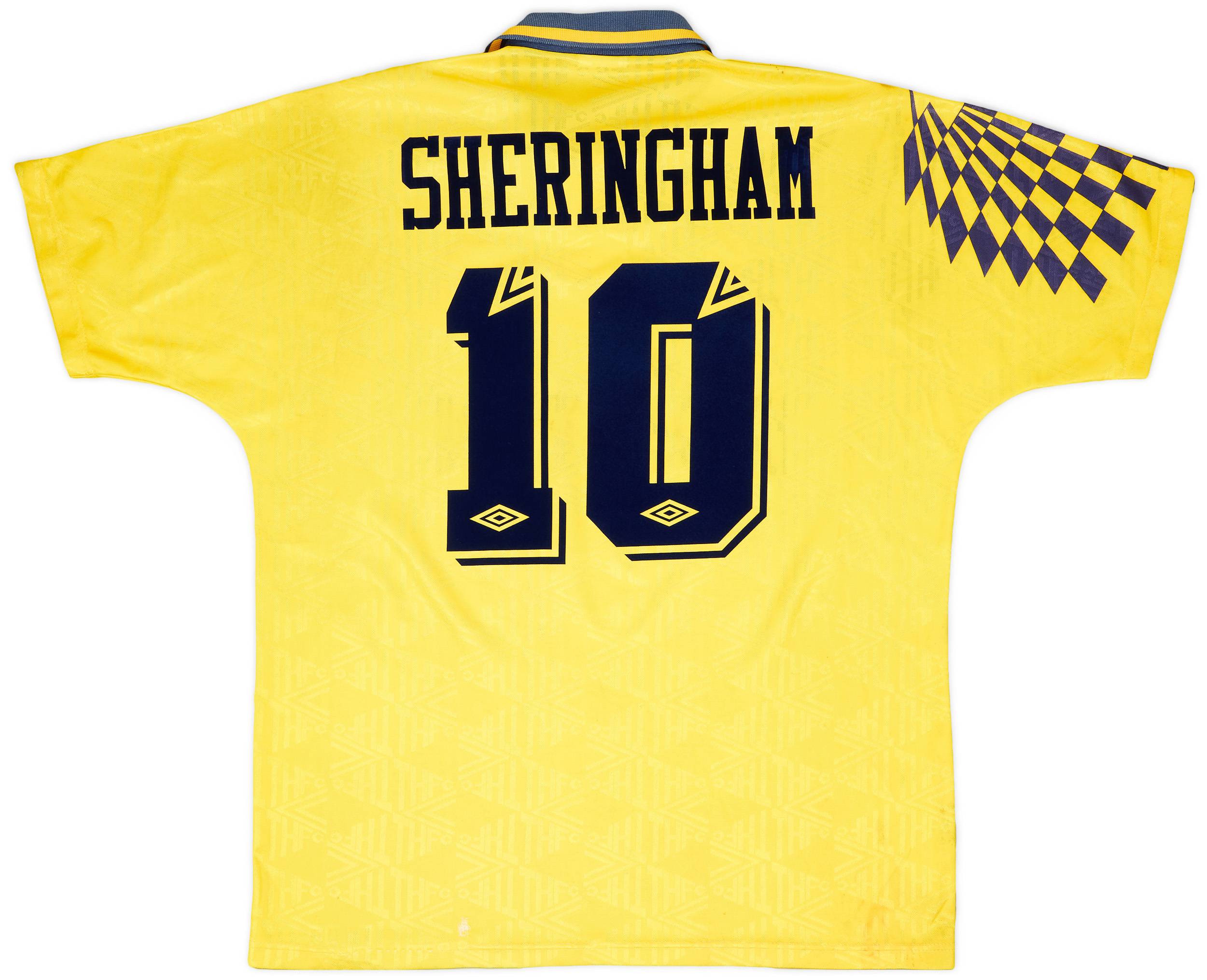 1991-95 Tottenham Away Shirt Sheringham #10 - 6/10 - (L)