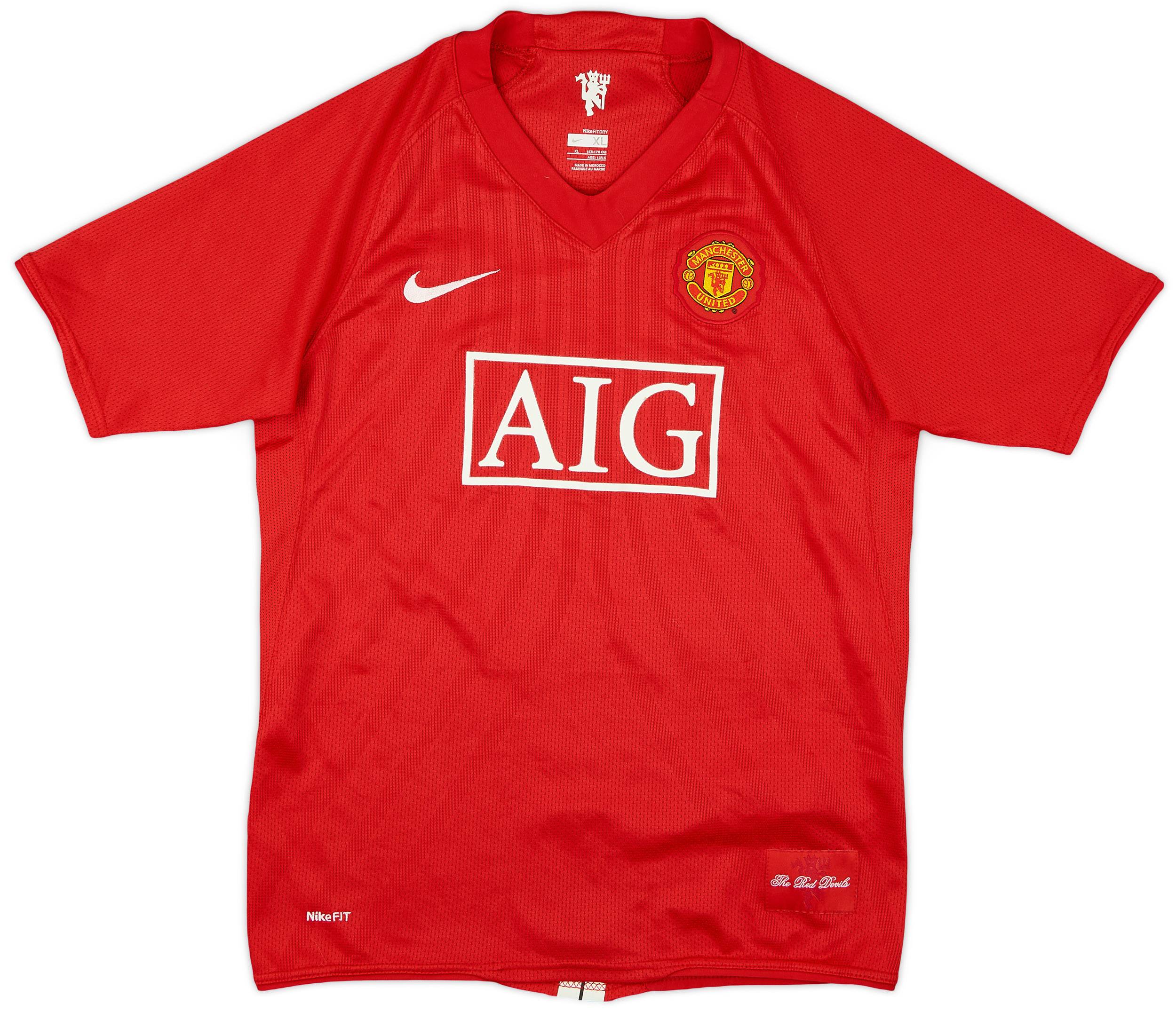 2007-09 Manchester United Home Shirt - 8/10 - (L.Boys)