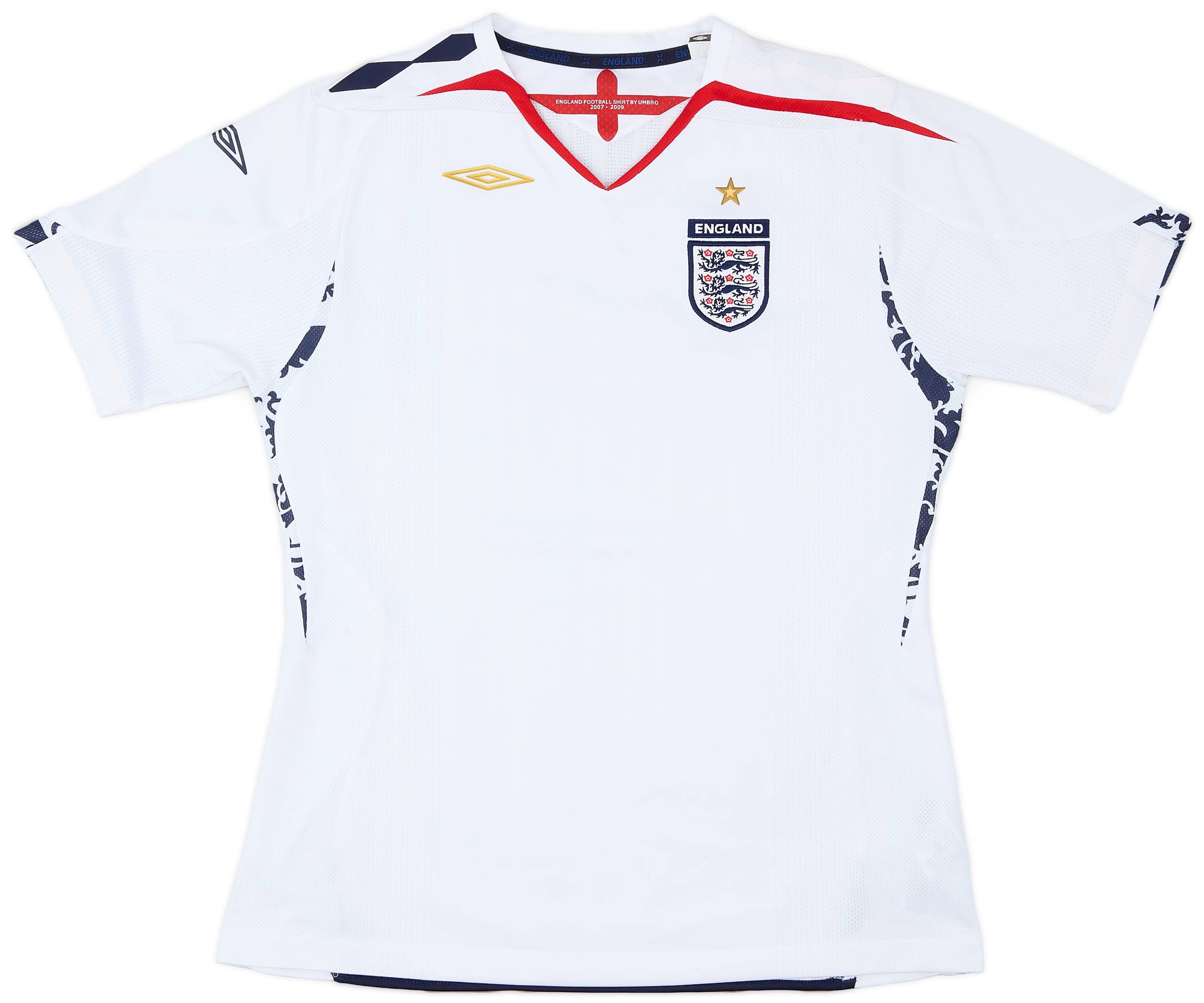 2007-09 England Home Shirt - 6/10 - (XL.Boys)