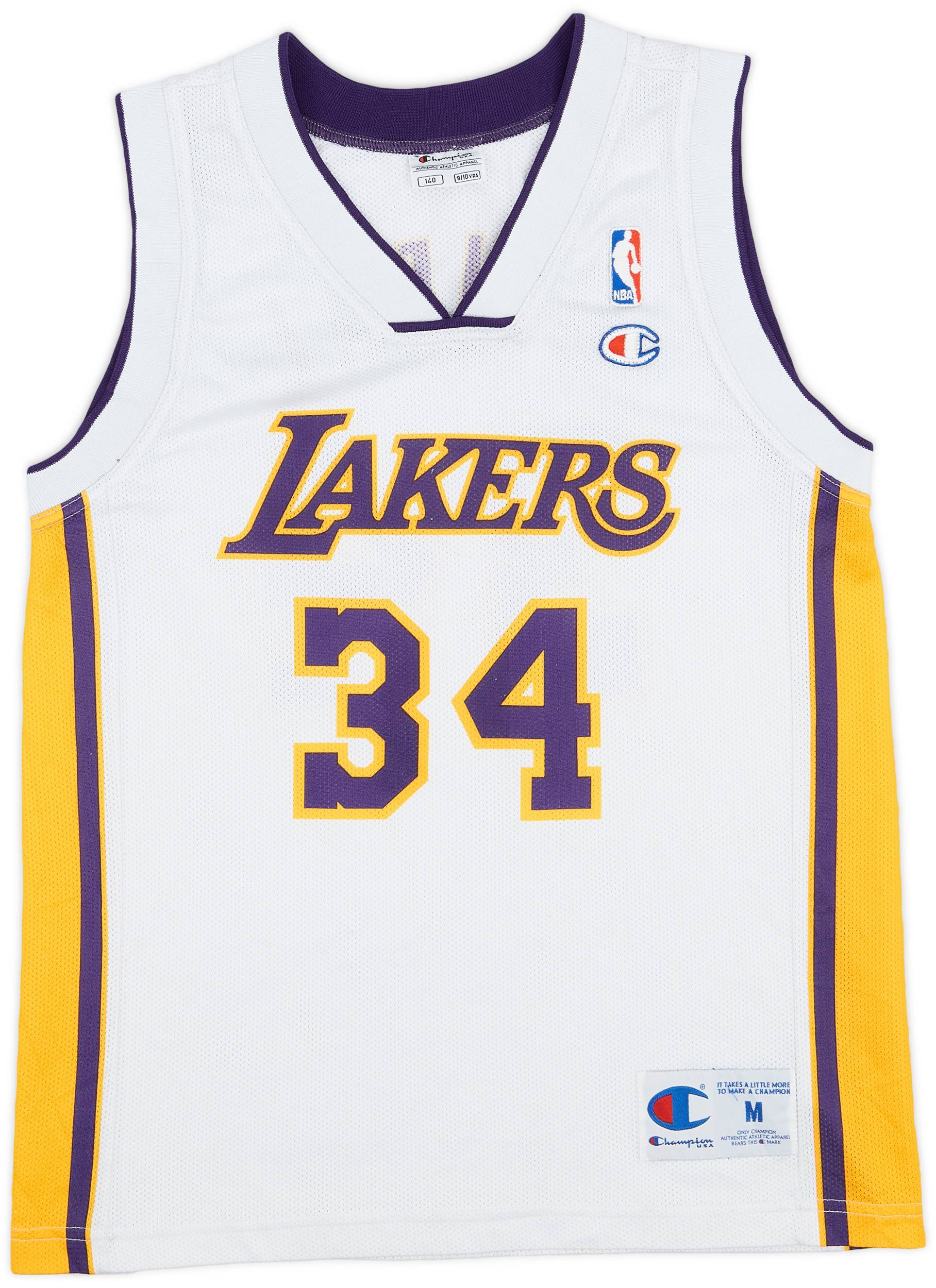 2002-04 LA Lakers O'Neal #34 Champion Alternate Jersey - 7/10 - (M.Boys)