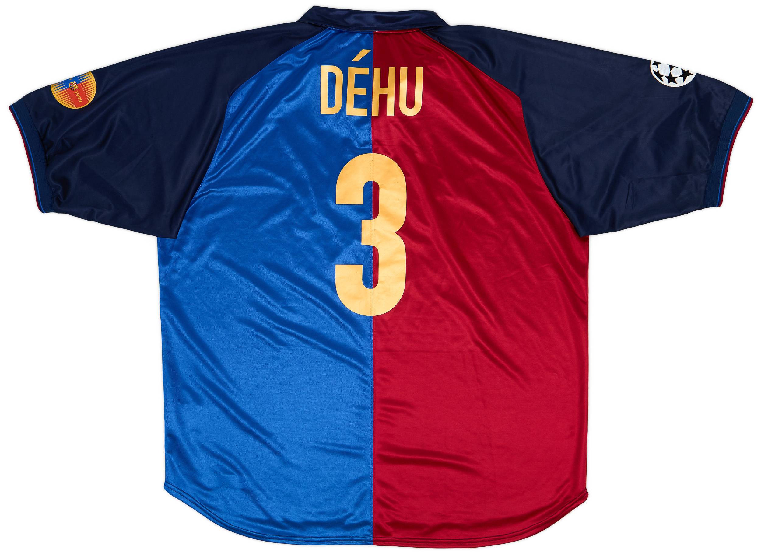 1999 00 Barcelona Match Issue Champions League Centenary Home Shirt Dehu 3