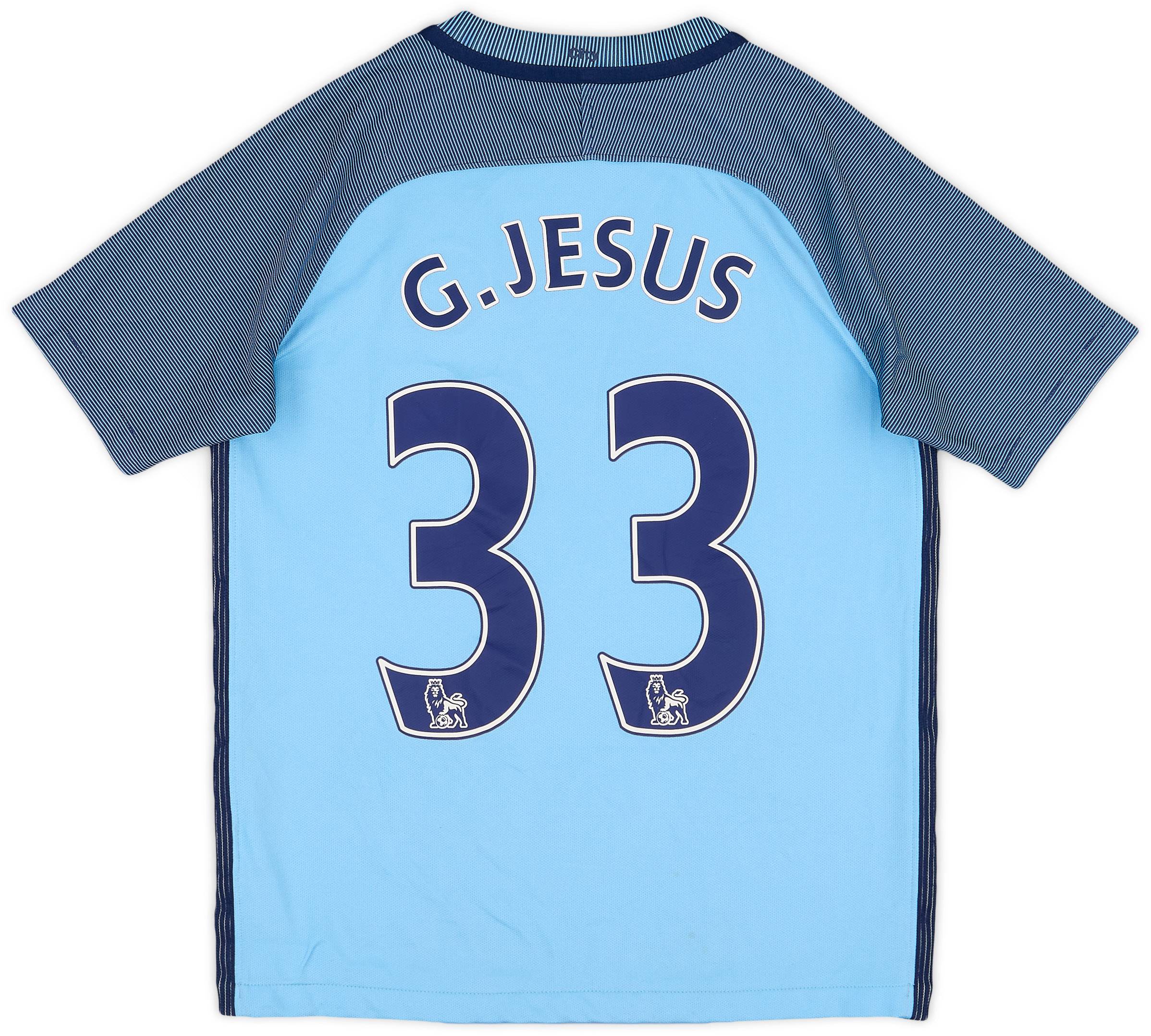 2016-17 Manchester City Home Shirt G. Jesus #33 - 6/10 - (L.Boys)